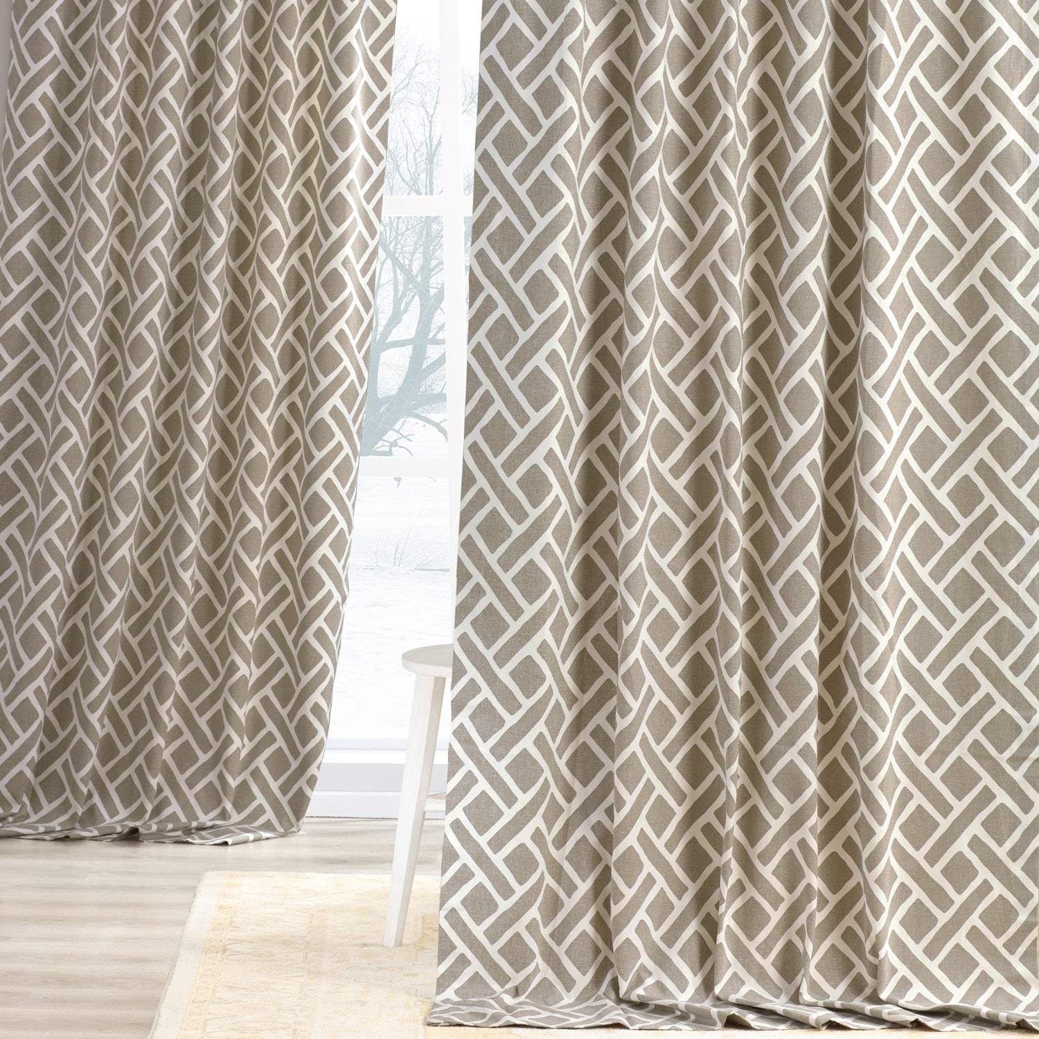 Exclusive Fabrics Martinique Geo Contemporary Cotton Room Darkening Curtain (1 Panel)