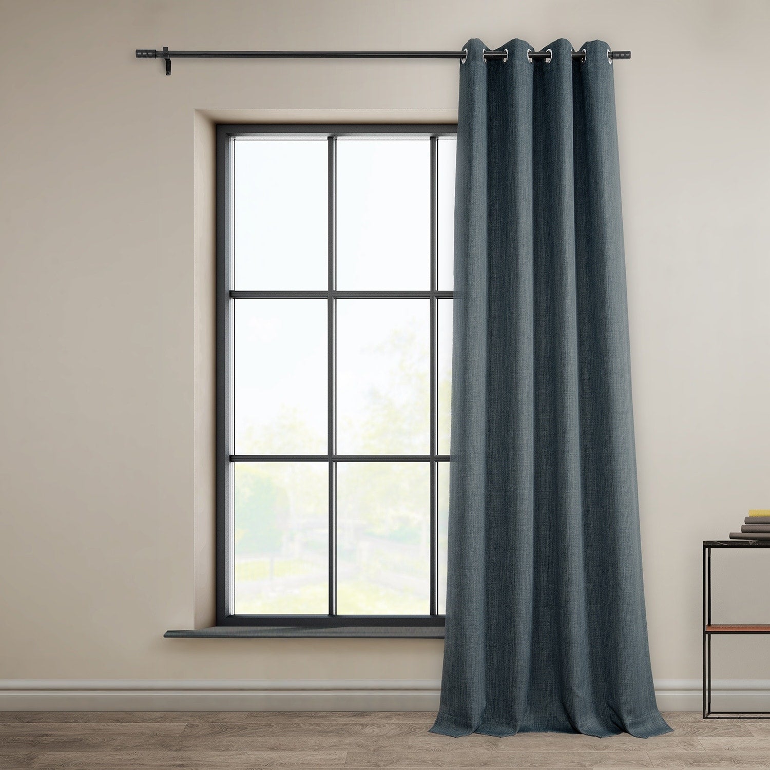 Exclusive Fabrics Faux Linen Grommet Room Darkening Curtain (1 Panel)