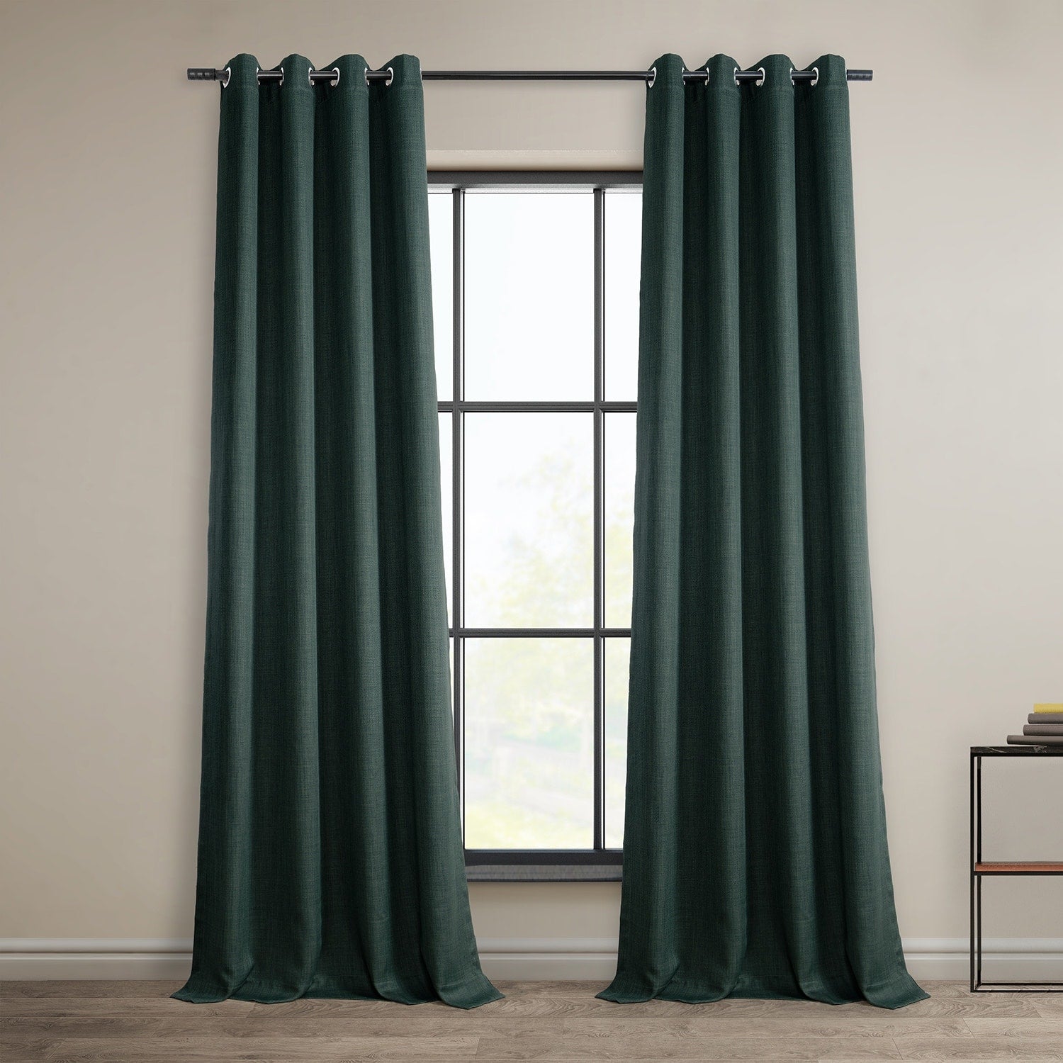 Exclusive Fabrics Faux Linen Grommet Room Darkening Curtain (1 Panel)