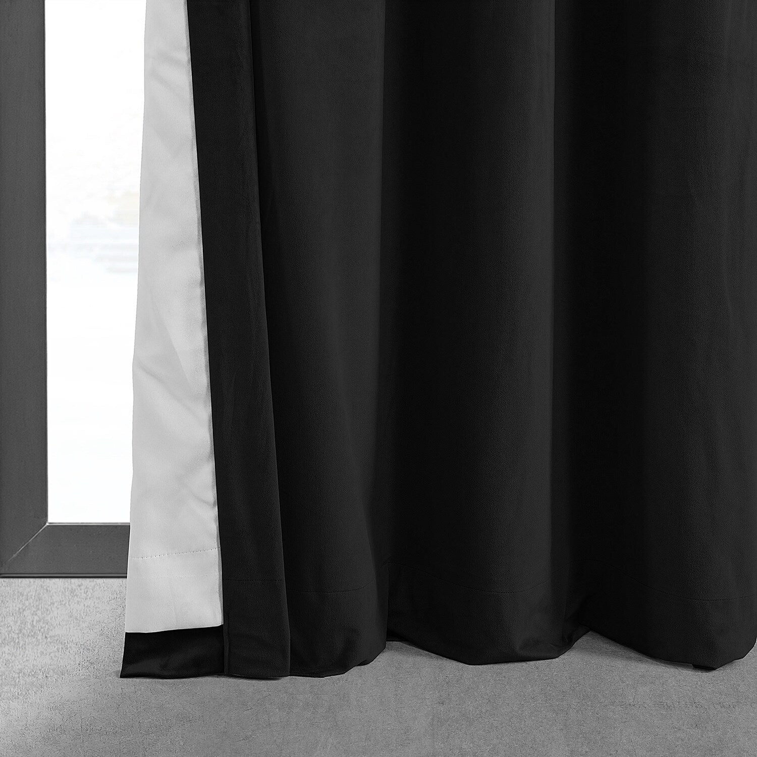 Exclusive Fabrics Warm Black Grommet Velvet Blackout Curtain (1 Panel)