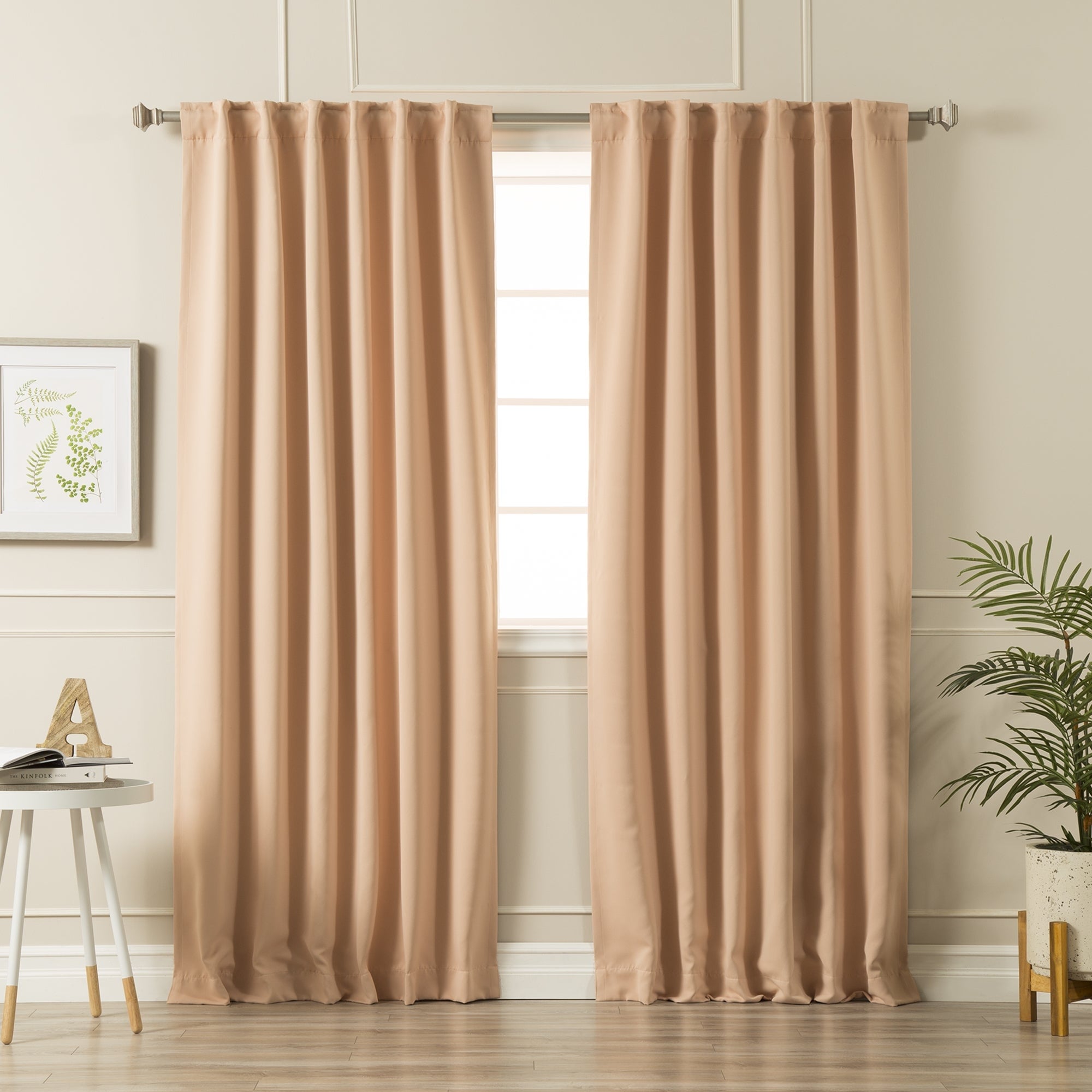 Aurora Home Solid Insulated Thermal Blackout Curtain Panel Pair