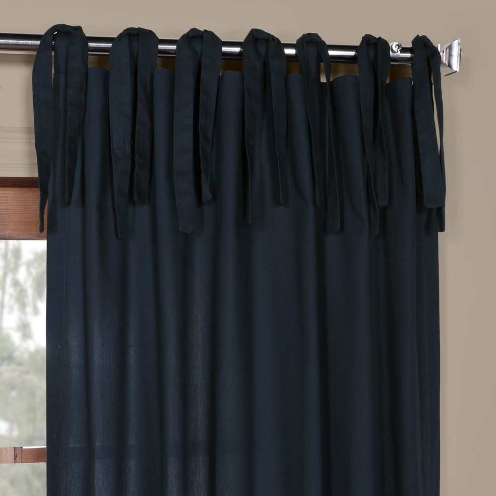 Exclusive Fabrics Solid Cotton Tie-Top Curtain (1 Panel)