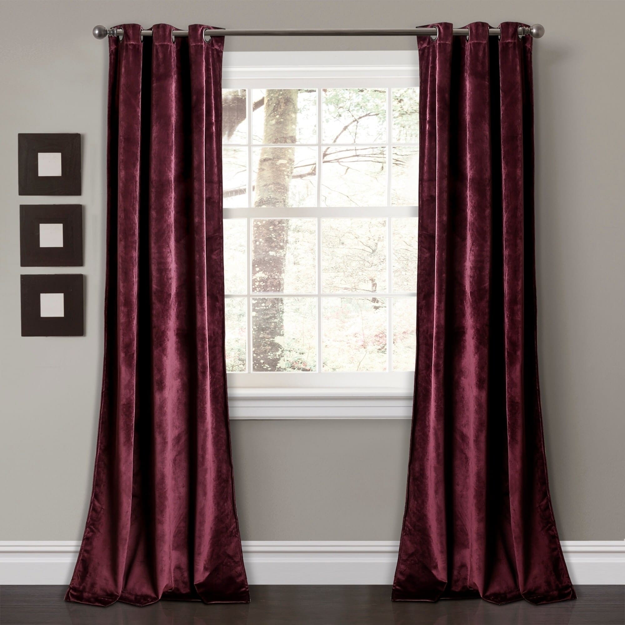 Porch & Den Lapeyrous Velvet Solid Room Darkening Window Curtain Panel Set