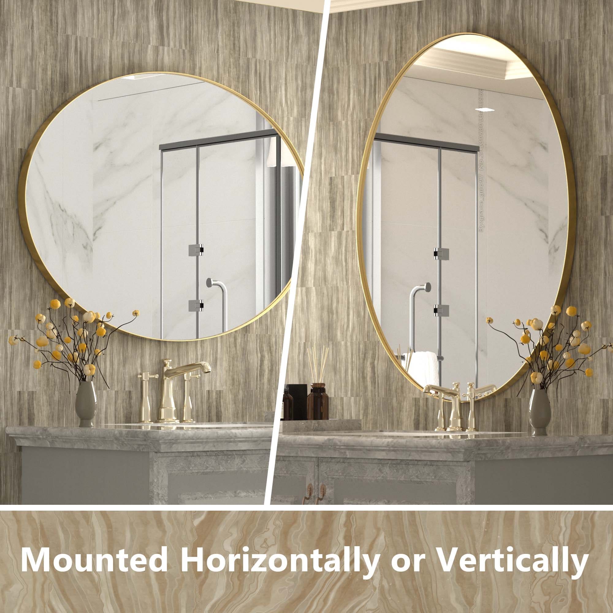 Wall Mirror Bathroom Mirror with Stainless Steel Frame (1 Piece)