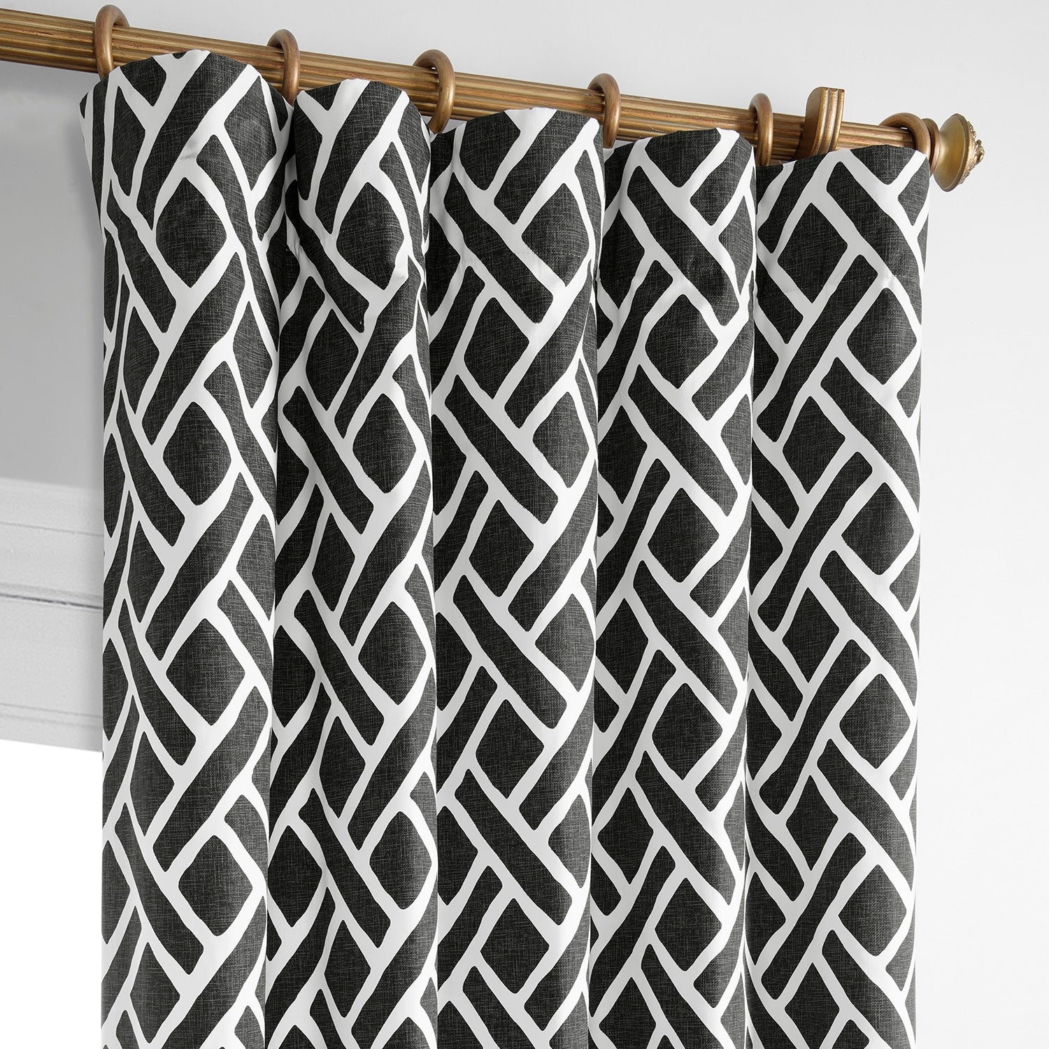 Exclusive Fabrics Martinique Geo Contemporary Cotton Room Darkening Curtain (1 Panel)