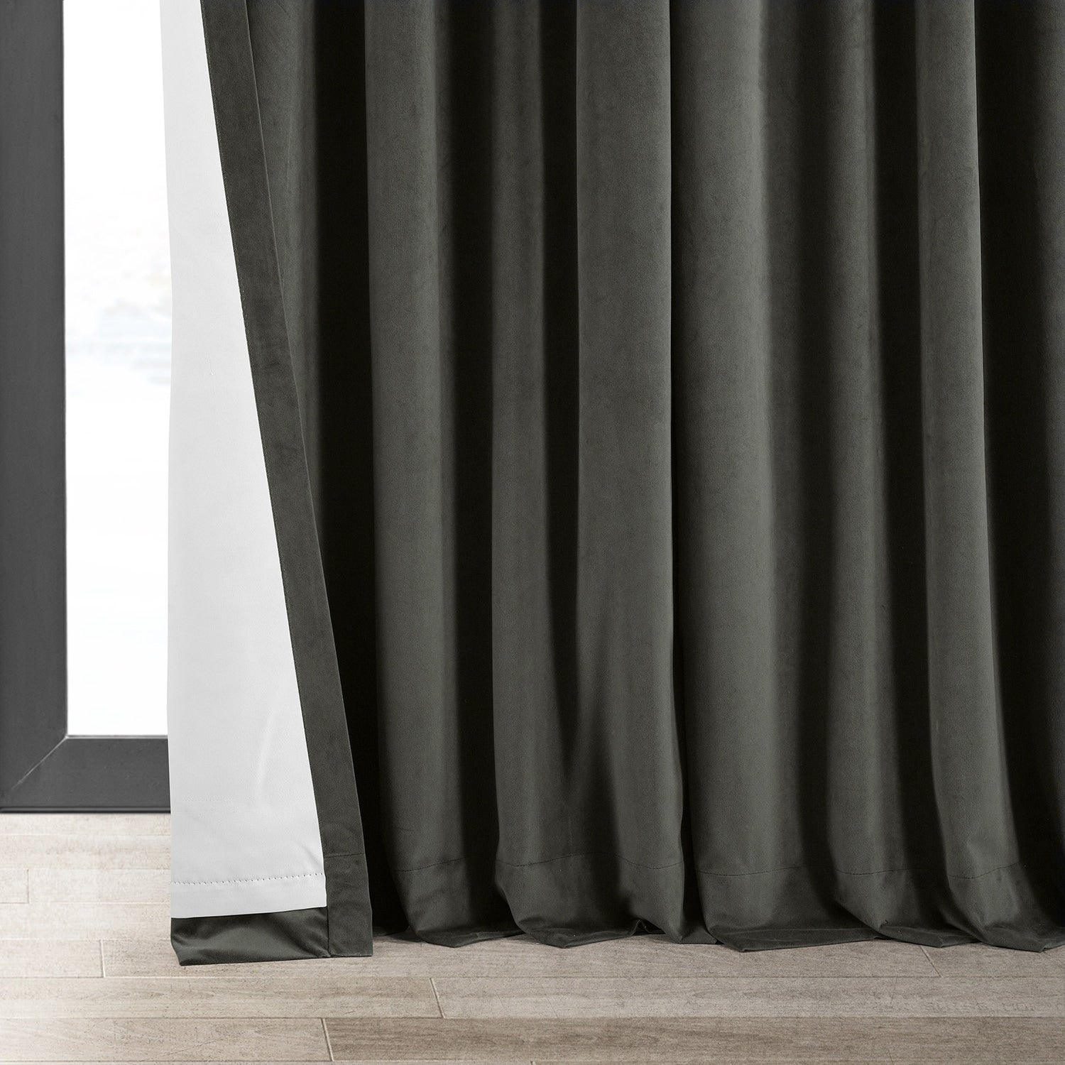 Exclusive Fabrics Signature Extra Wide Blackout Velvet Curtains (1 Panel) - Luxurious Blackout Drapes