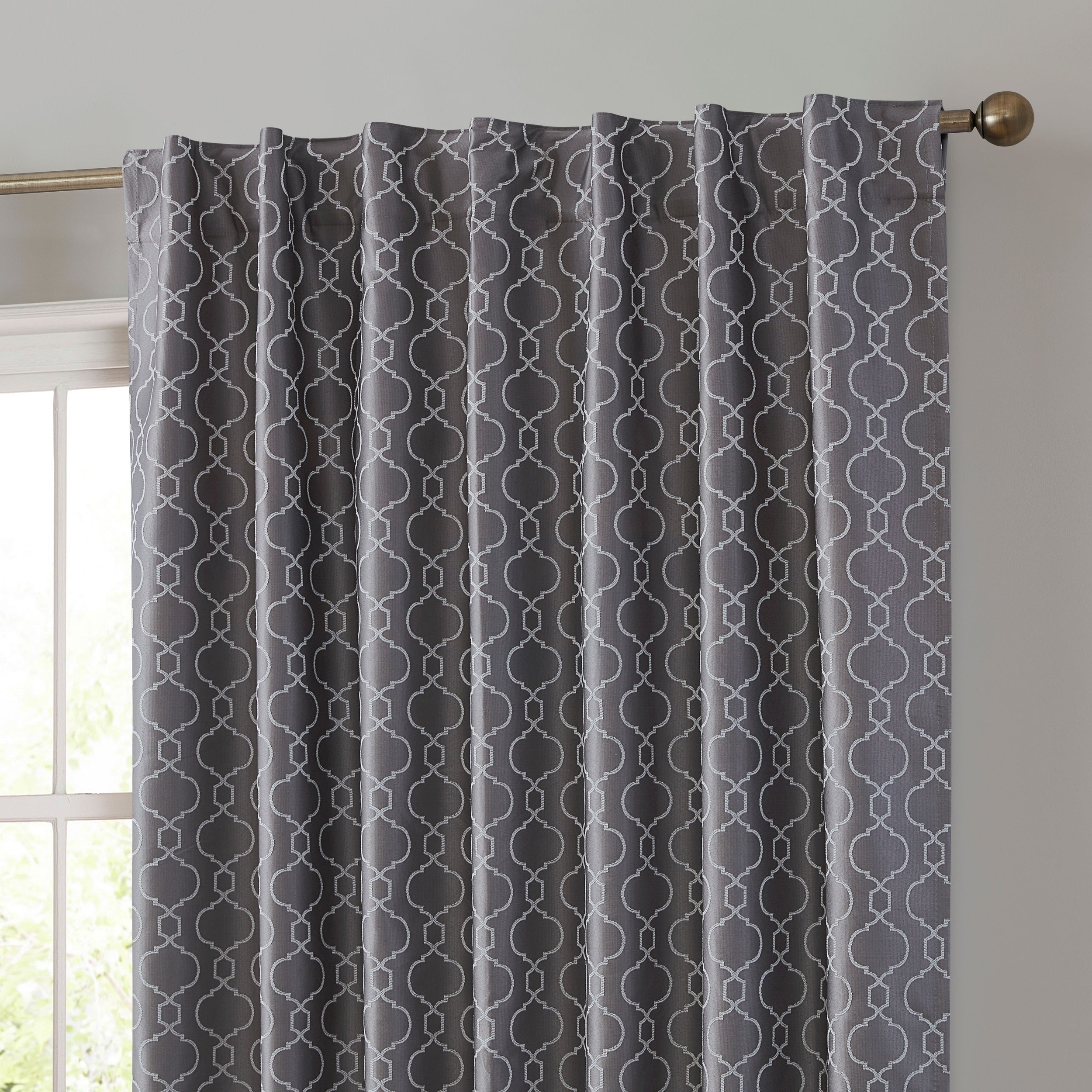 HLC.me Franklin Moroccan 100% Complete Blackout Thermal Insulated Energy Savings Back Tab Rod Pocket Curtain, 2 Panels