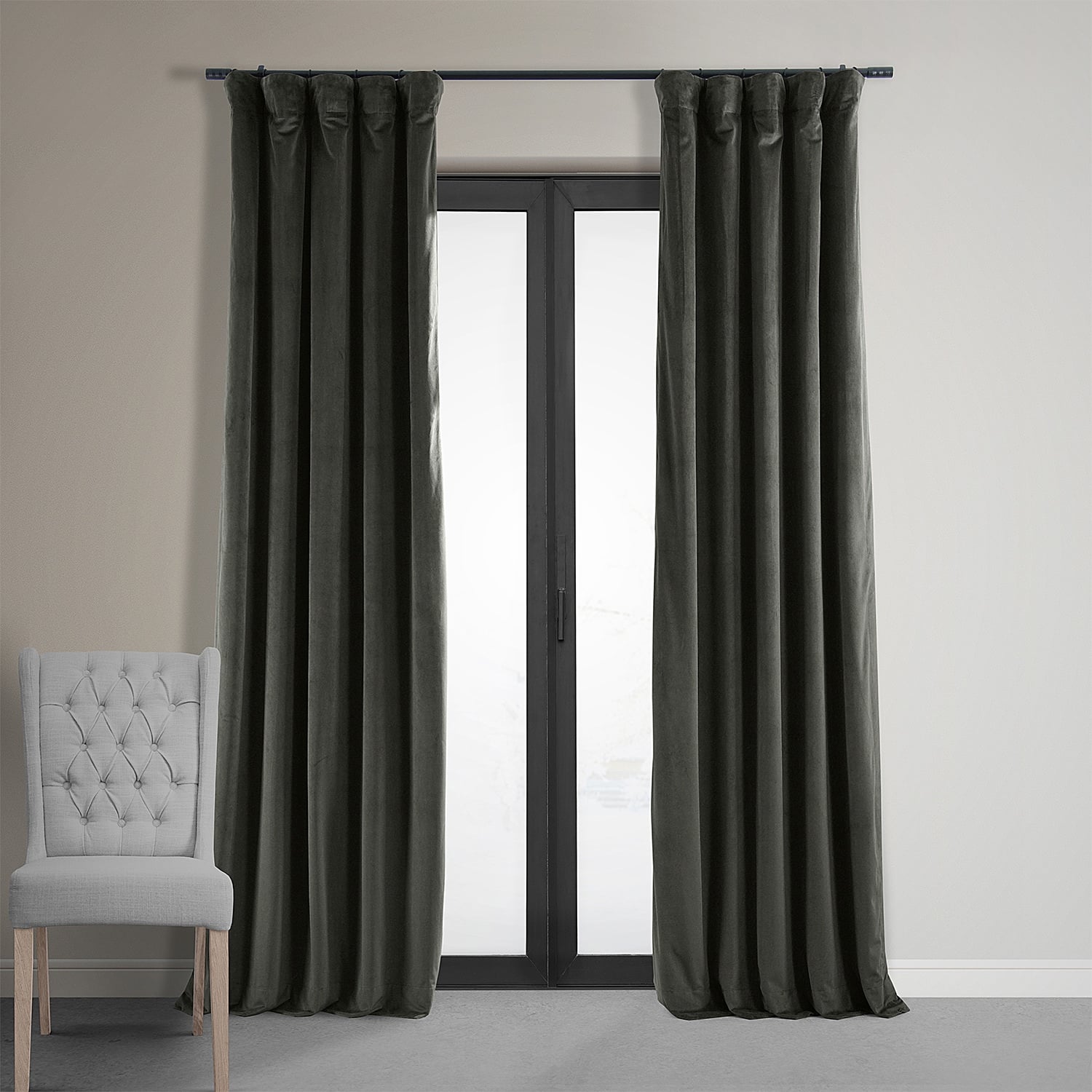 Exclusive Fabrics Signature Velvet Blackout Curtain 120 Inches Long (1 Panel)