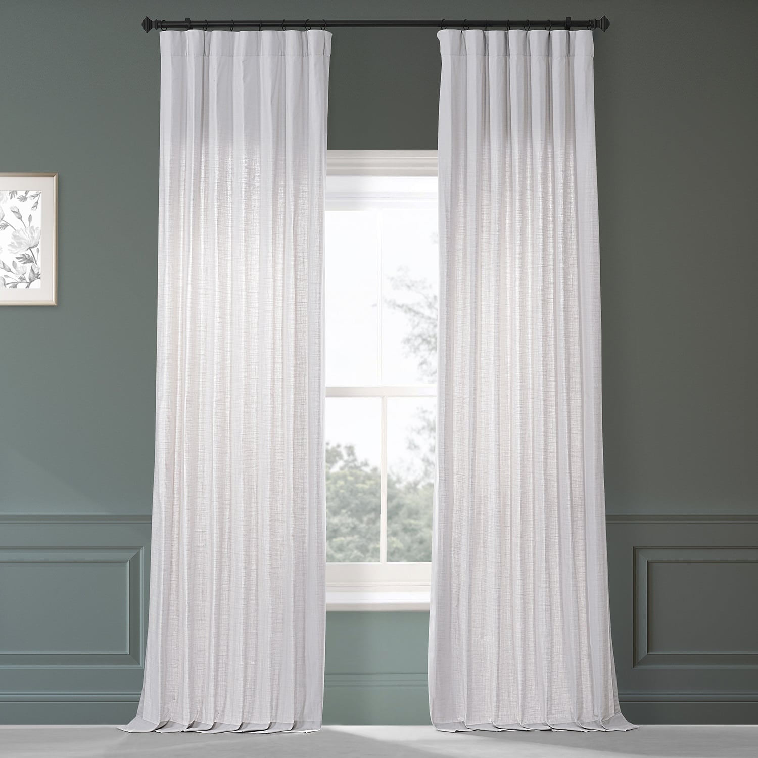 Exclusive Fabrics Dune Textured Solid Cotton Curtain Pair (2 Panels)