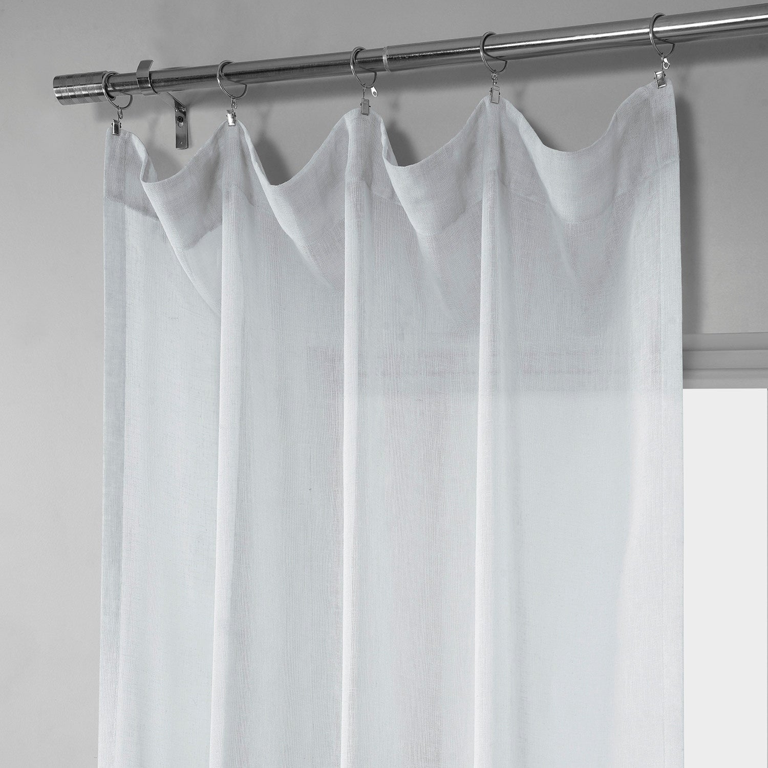 Exclusive Fabrics Solid Faux Linen Sheer Curtain (1 Panel)