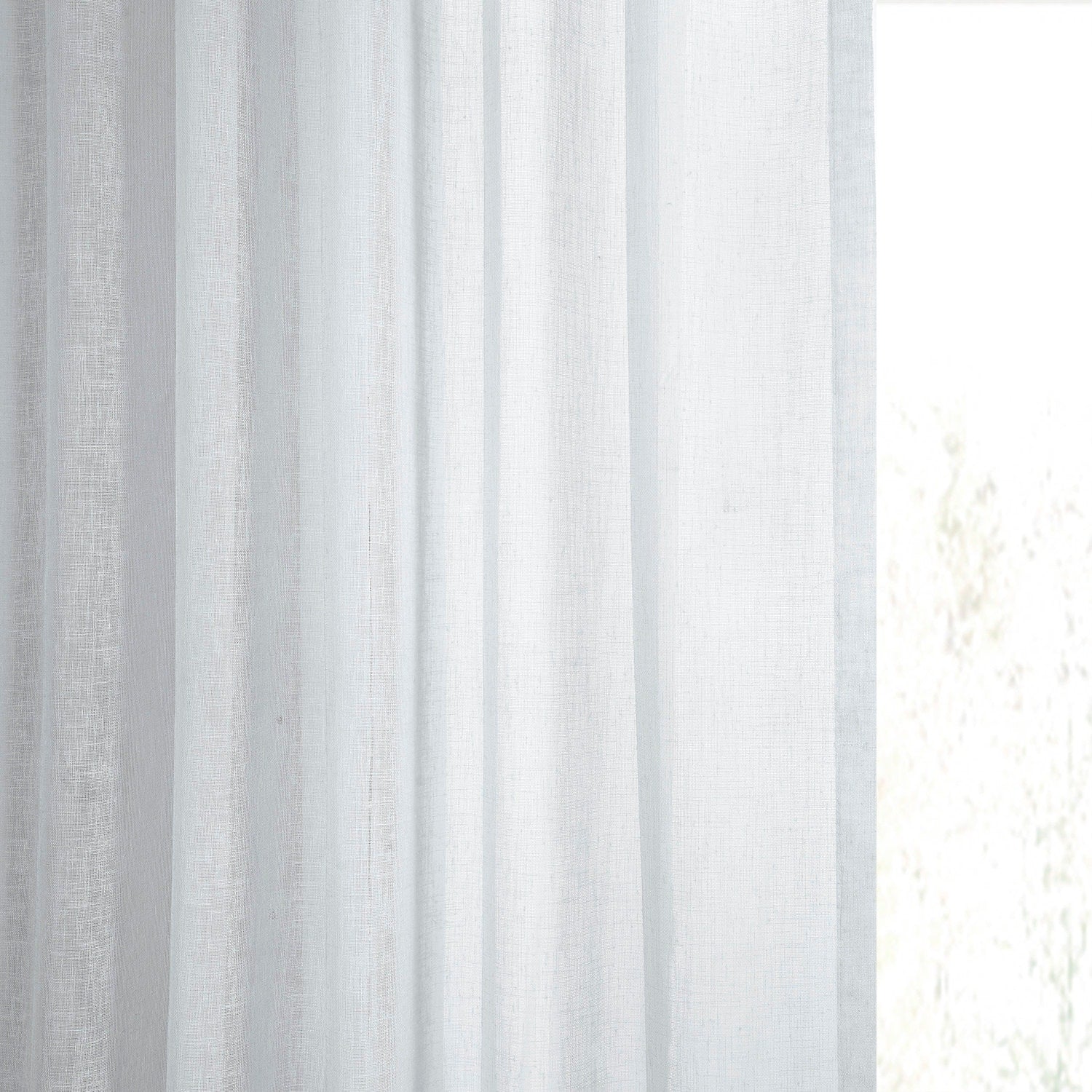 Exclusive Fabrics Solid Faux Linen Sheer Curtain (1 Panel)