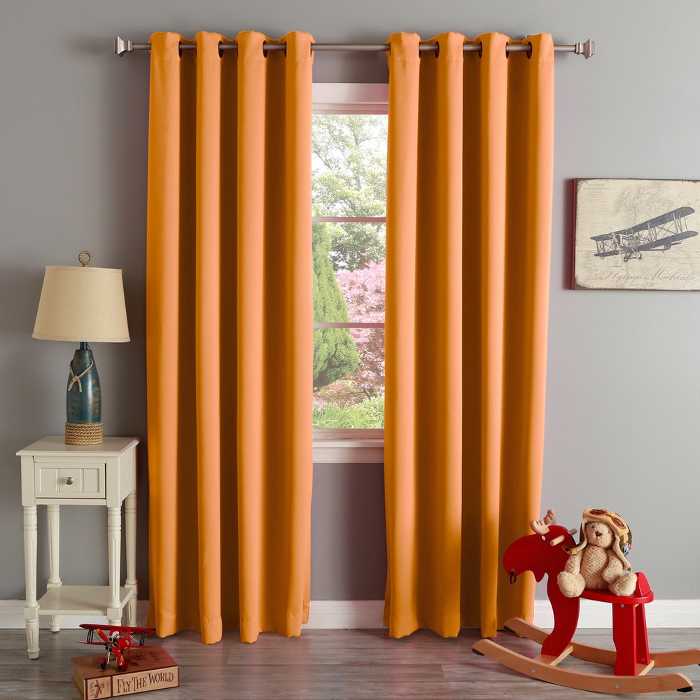 Aurora Home Thermal Insulated Blackout Grommet Top 84-inch Curtain Panel Pair - 52 x 84 - 52 x 84