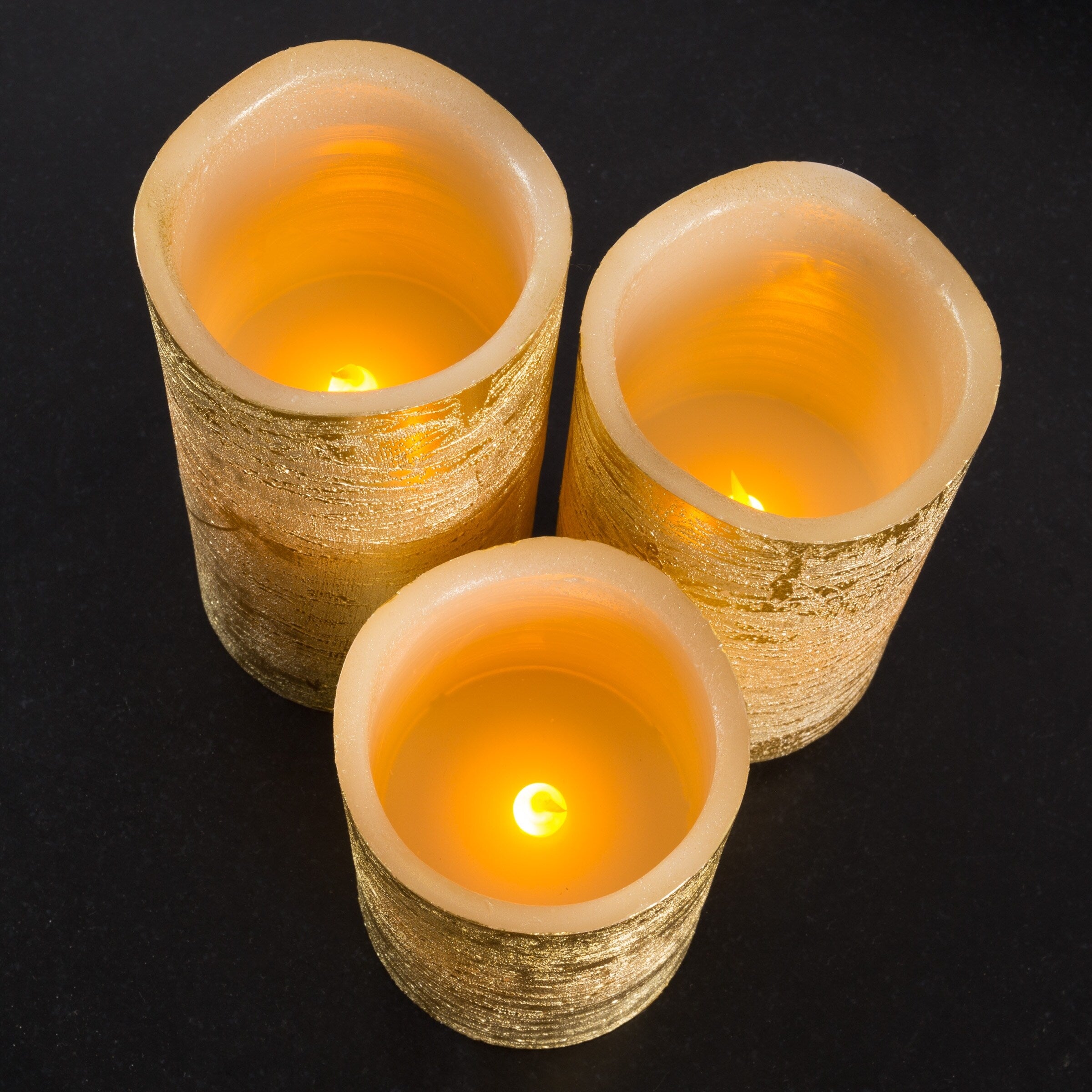 Lavish Home Set of 3 LED Flameless Candle with Remote