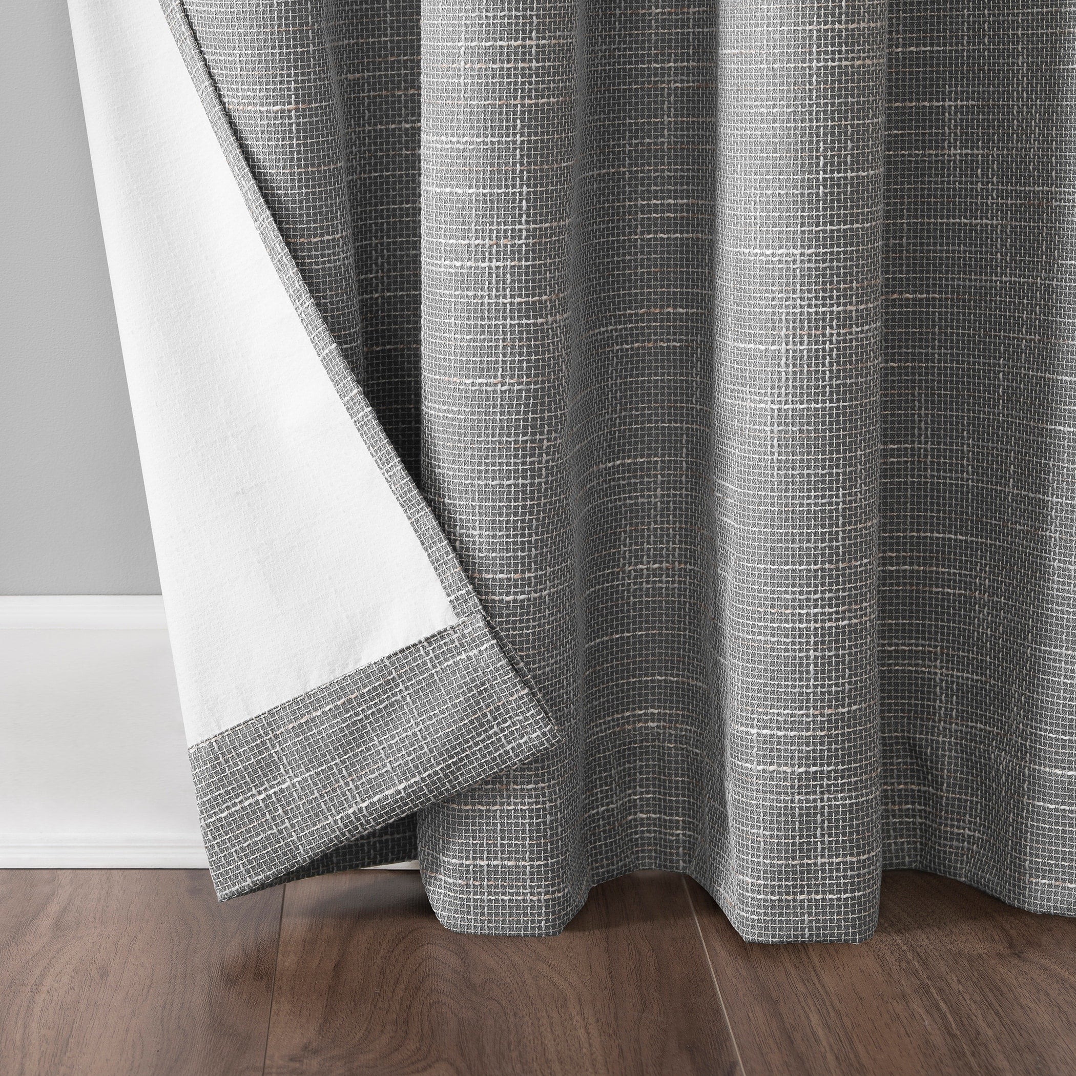 Sun Zero Kline Burlap Weave Thermal Extreme Total Blackout Grommet Curtain Panel, Single Panel