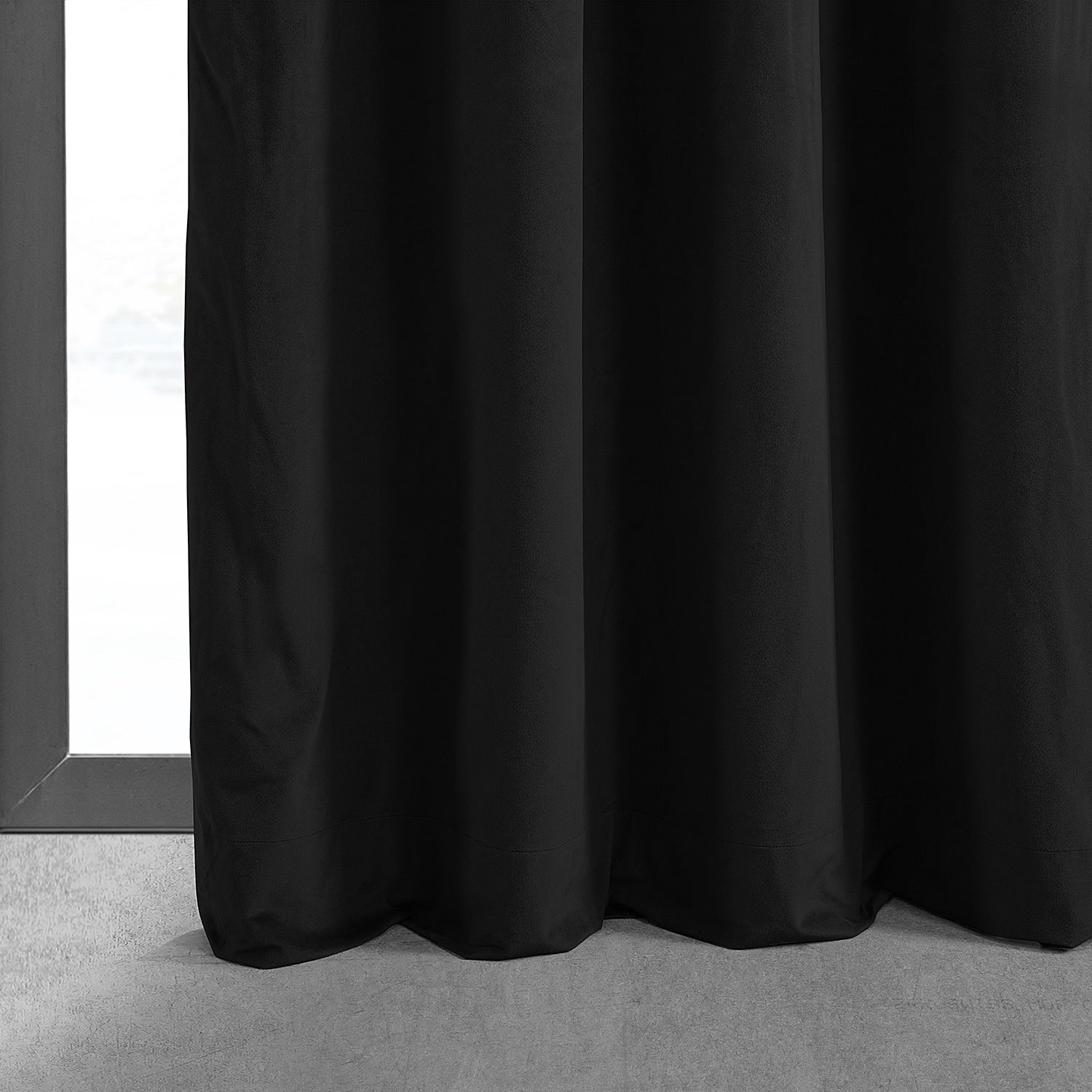 Exclusive Fabrics Warm Black Grommet Velvet Blackout Curtain (1 Panel)