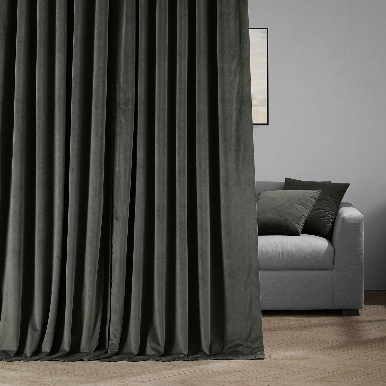 Exclusive Fabrics Signature Extra Wide Blackout Velvet Curtains (1 Panel) - Luxurious Blackout Drapes