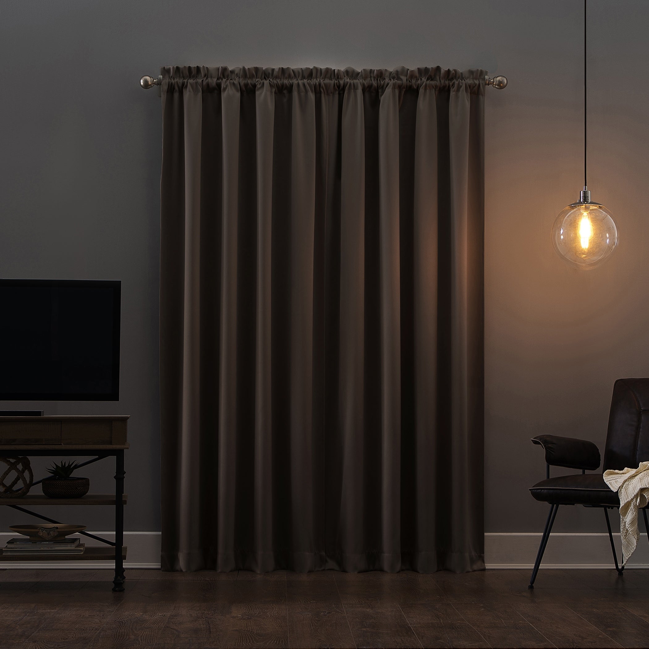 Sun Zero Oslo Theater Grade Extreme Total Blackout Rod Pocket 1-Piece Curtain Panel, Single Panel