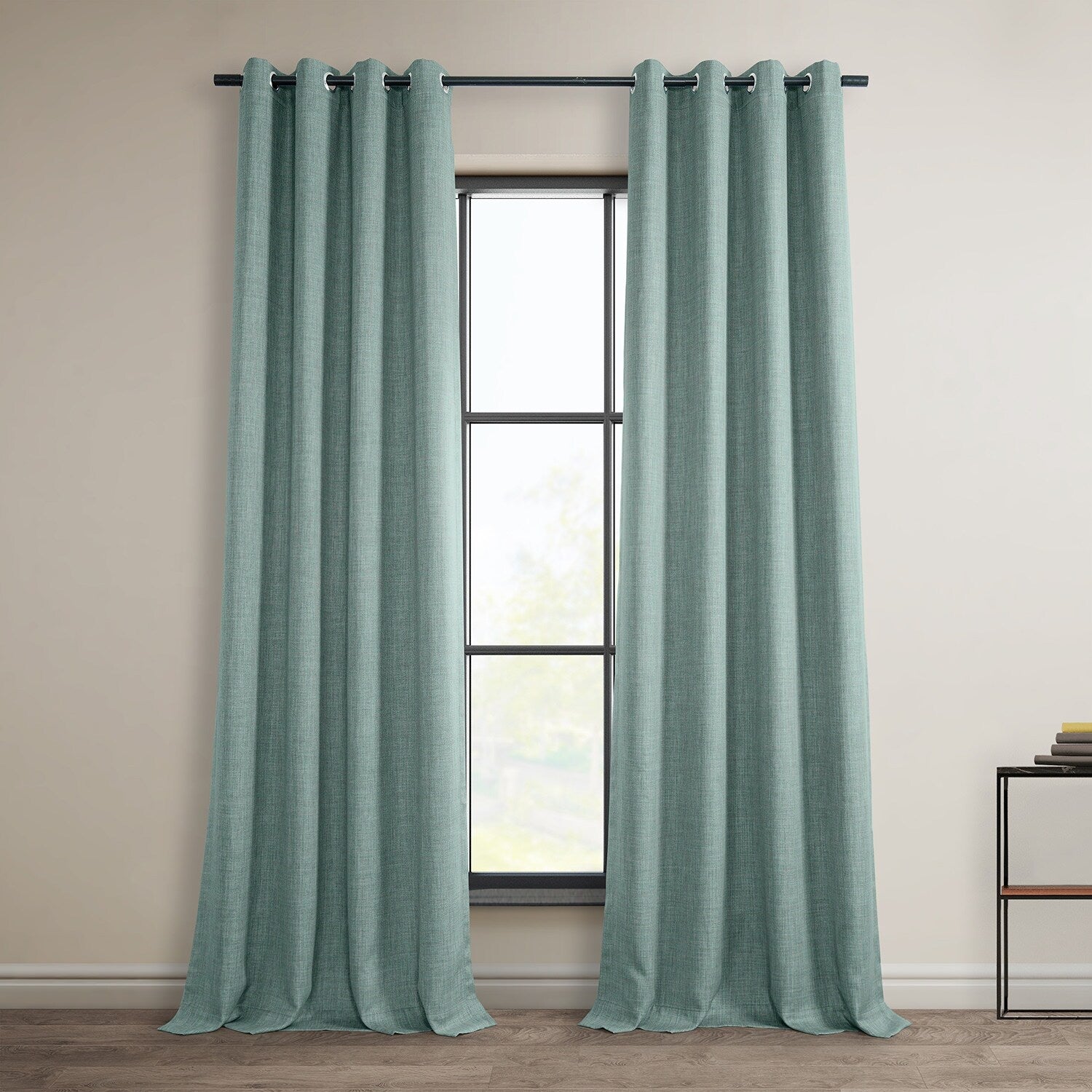 Exclusive Fabrics Faux Linen Grommet Room Darkening Curtain (1 Panel)