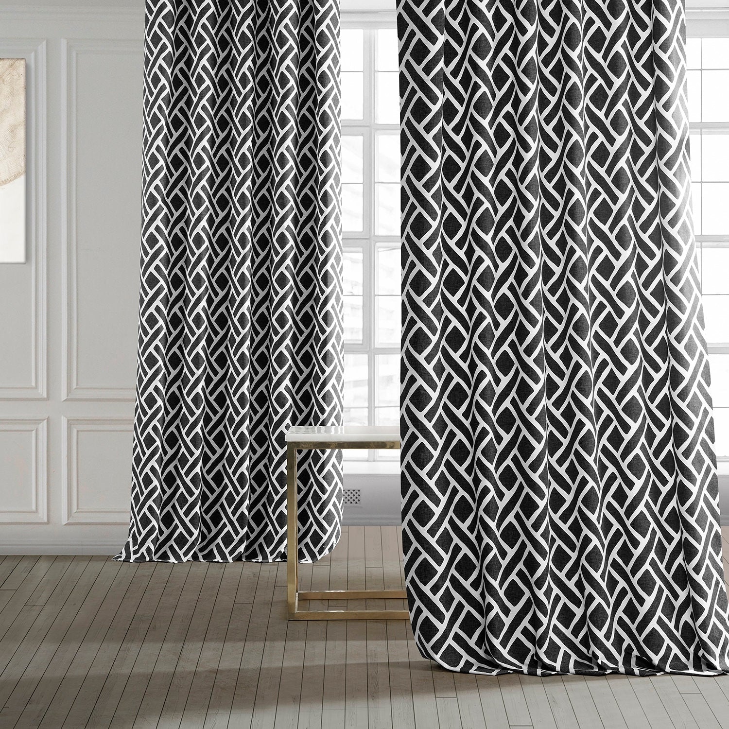 Exclusive Fabrics Martinique Geo Contemporary Cotton Room Darkening Curtain (1 Panel)