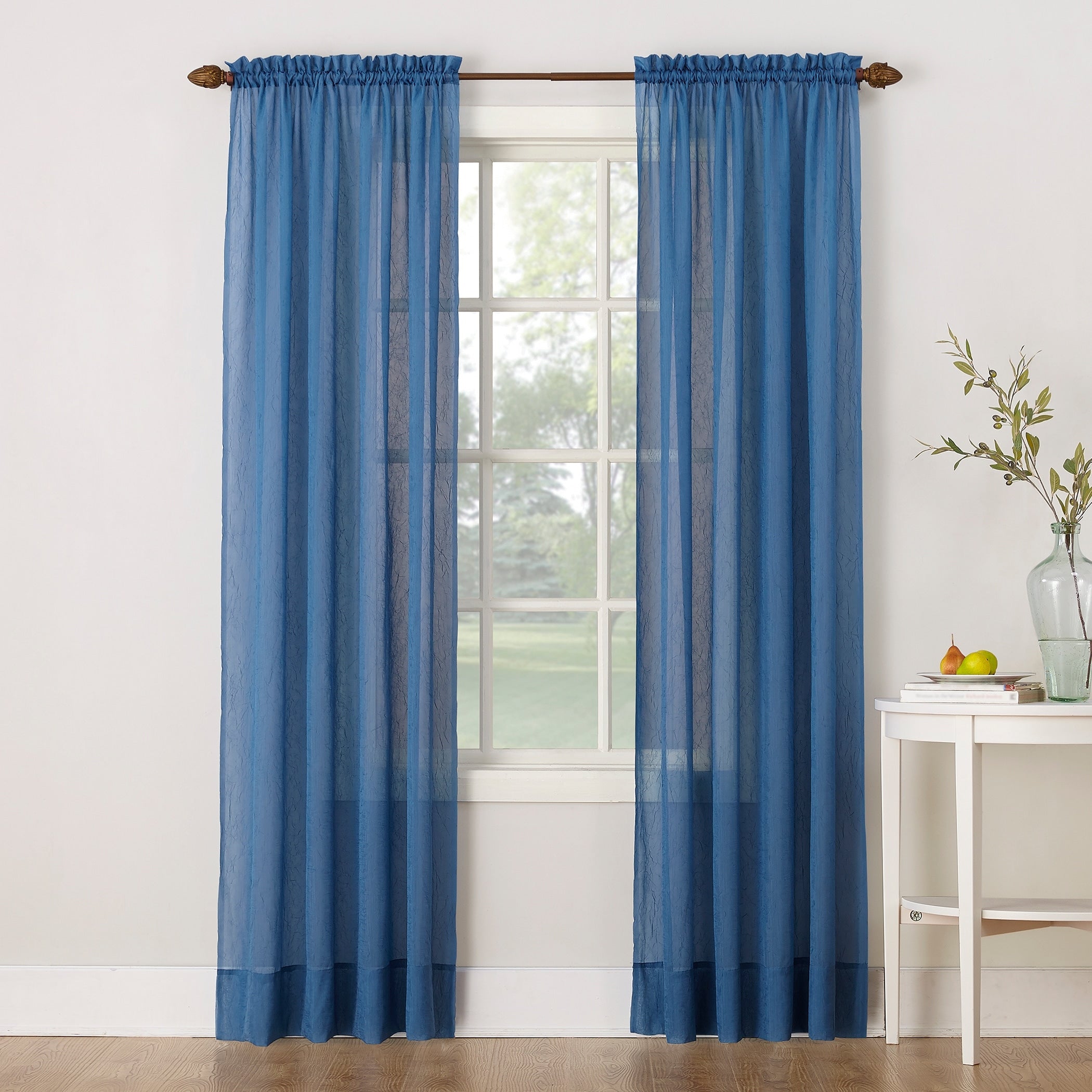 No. 918 Erica Crushed Voile Sheer Rod Pocket 1-Piece Curtain Panel, Single Panel