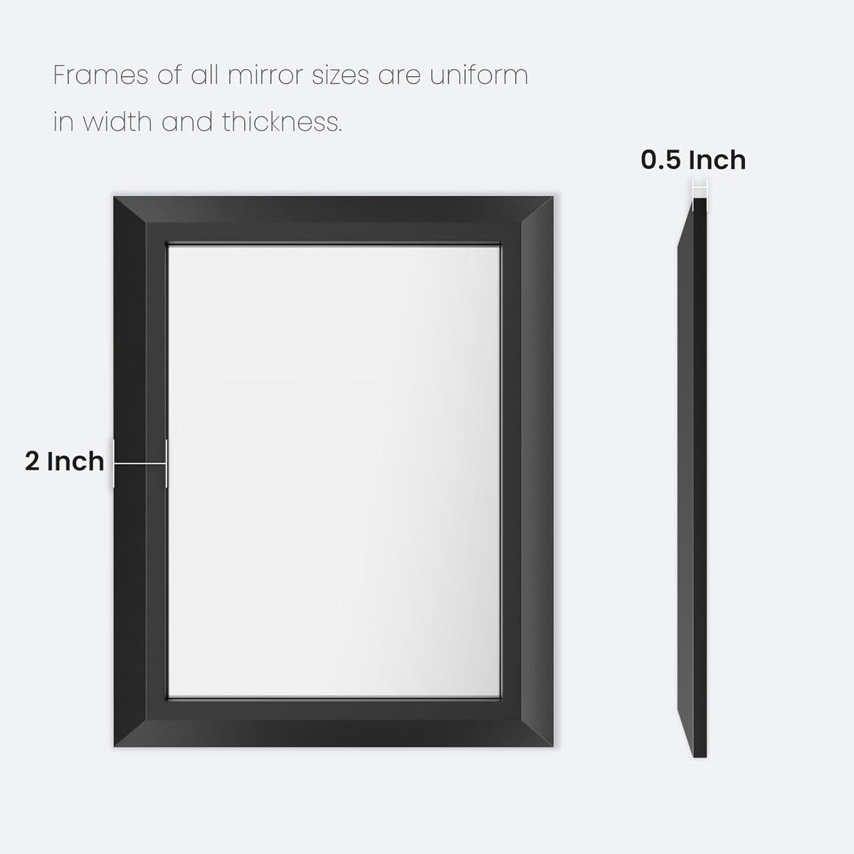 KIOTEE Aluminum Alloy Framed Bathroom Vanity Mirror in Tempered Glass