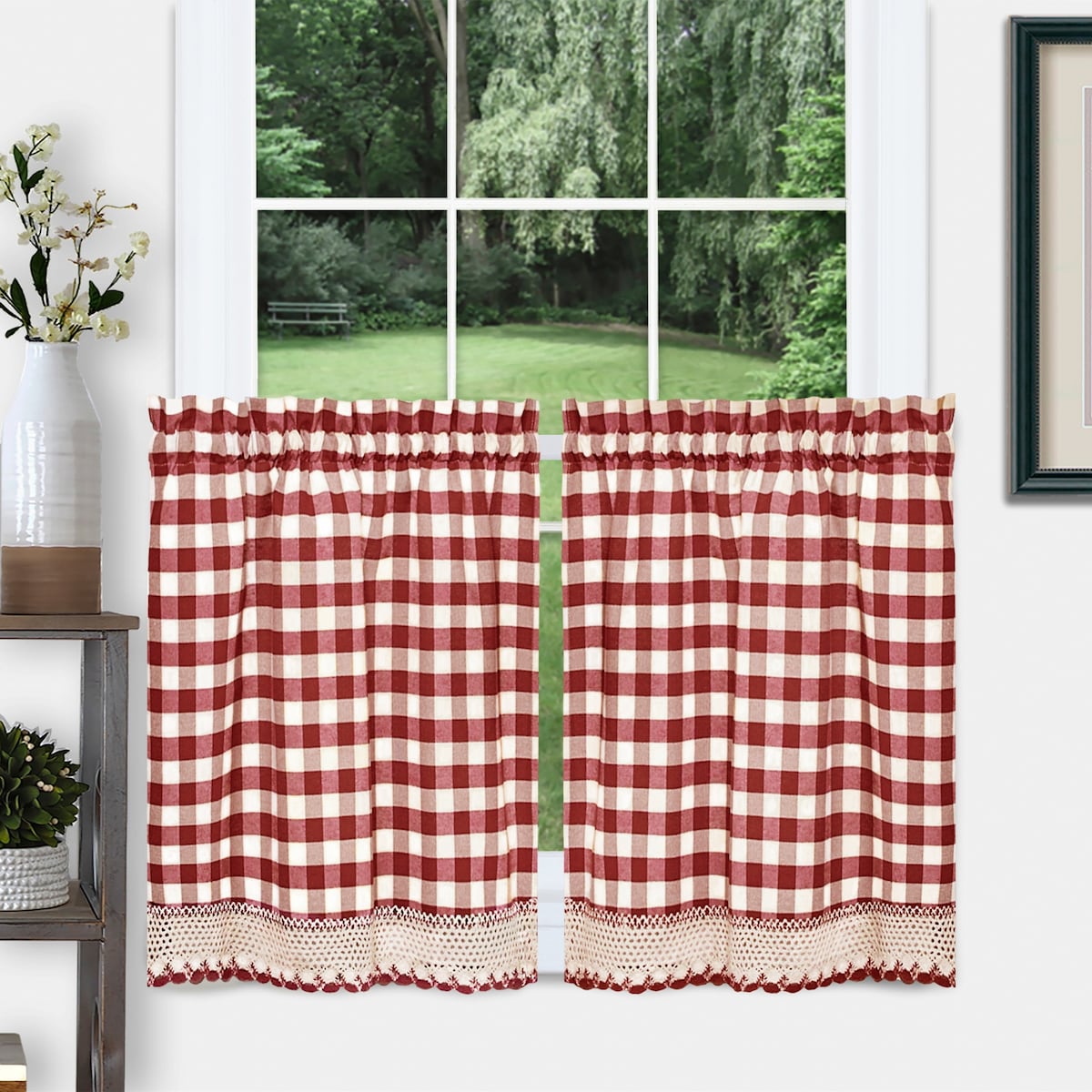 Achim Buffalo Check Window Curtain Tier Pair - 58x36