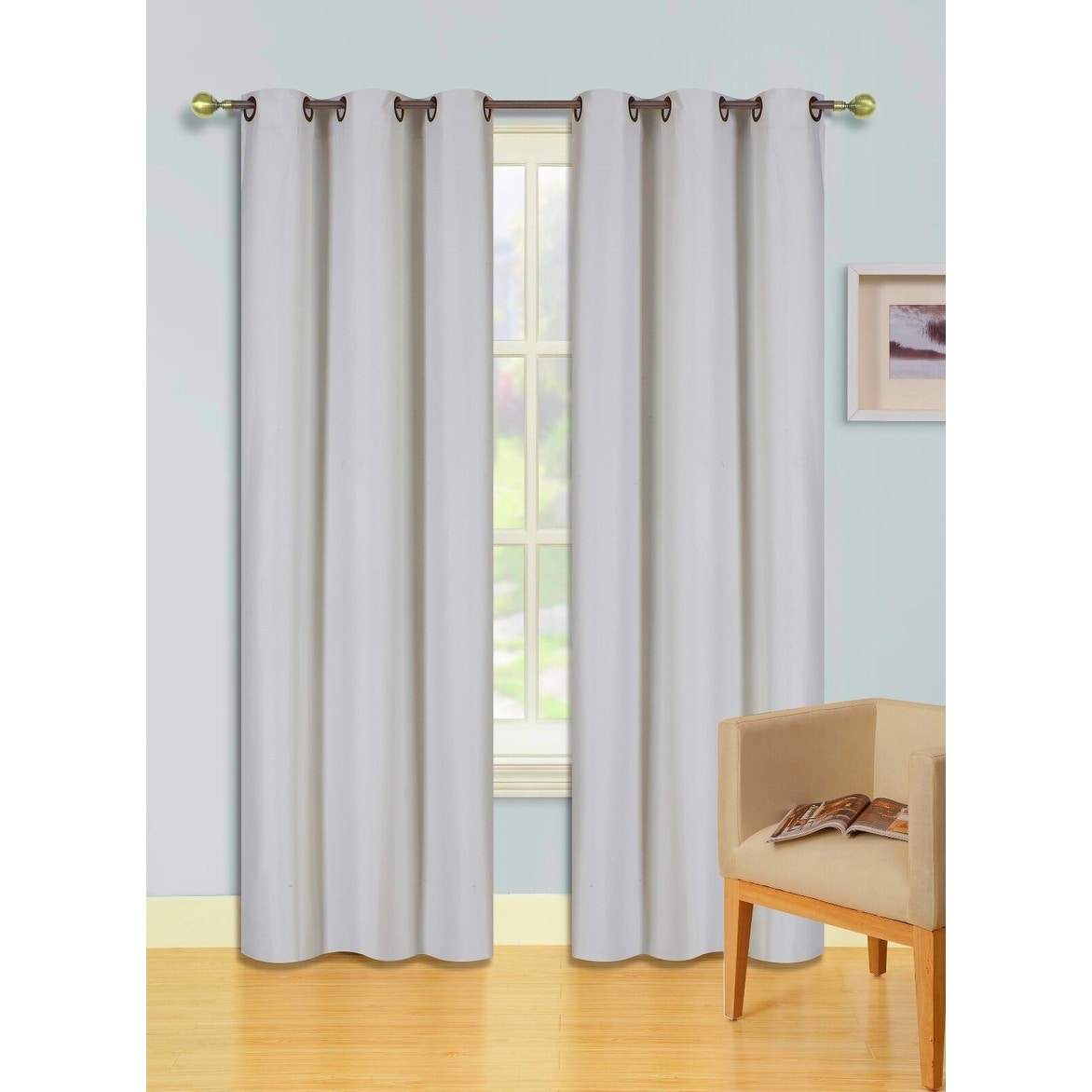 2 Pcs 108 Inch Heavy Insulated Blackout Curtain Panels