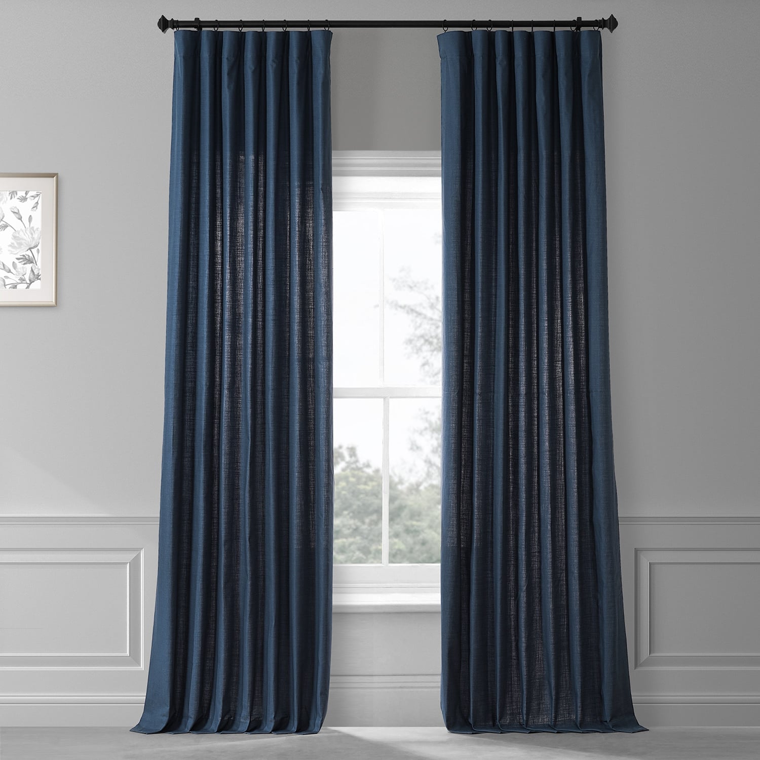 Exclusive Fabrics Dune Textured Solid Cotton Curtain Pair (2 Panels)