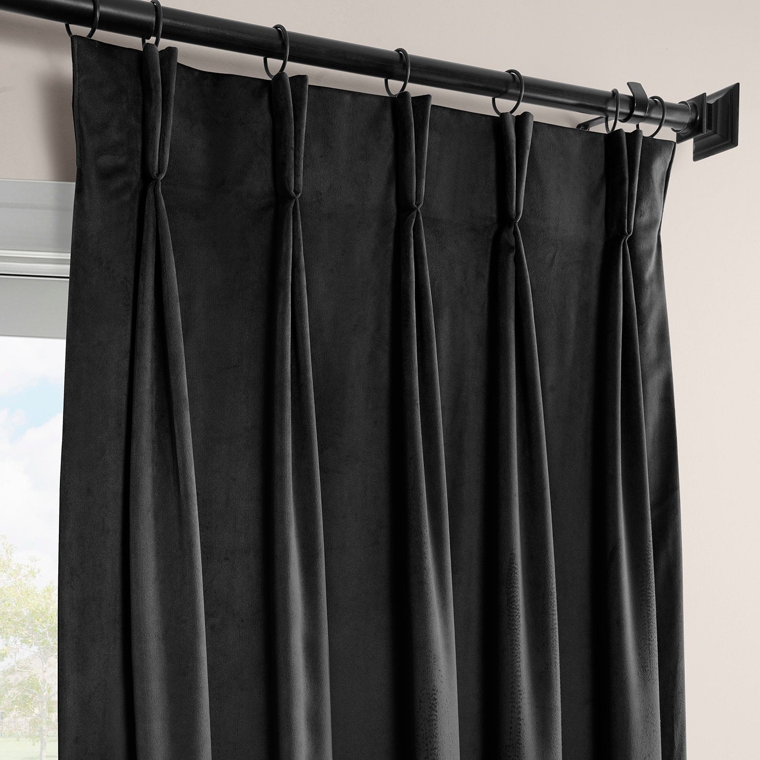 Exclusive Fabrics Signature Pleated Blackout Velvet Curtain (1 Panel)