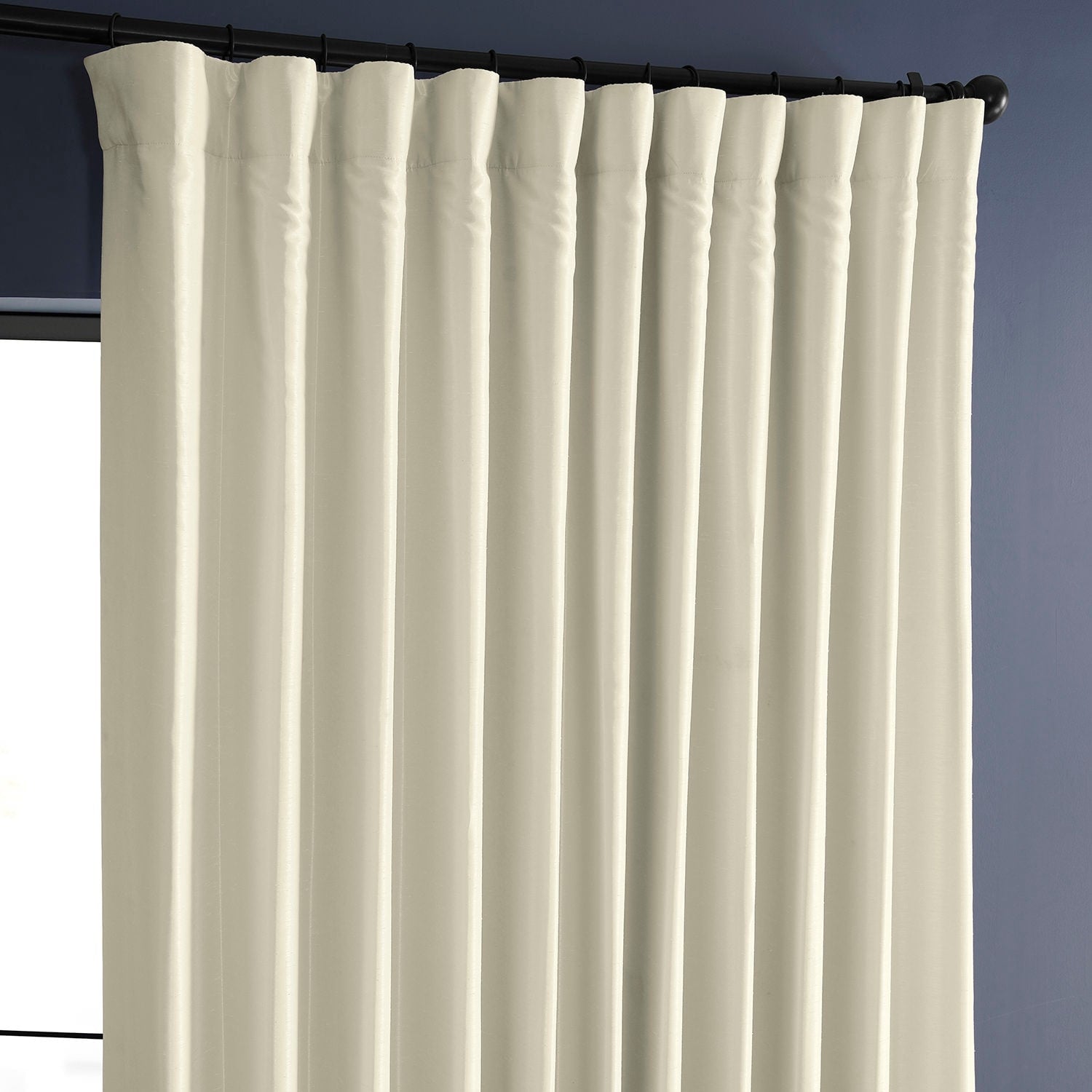 Exclusive Fabrics Blackout Extra Wide Faux Dupioni Curtain (1 Panel)