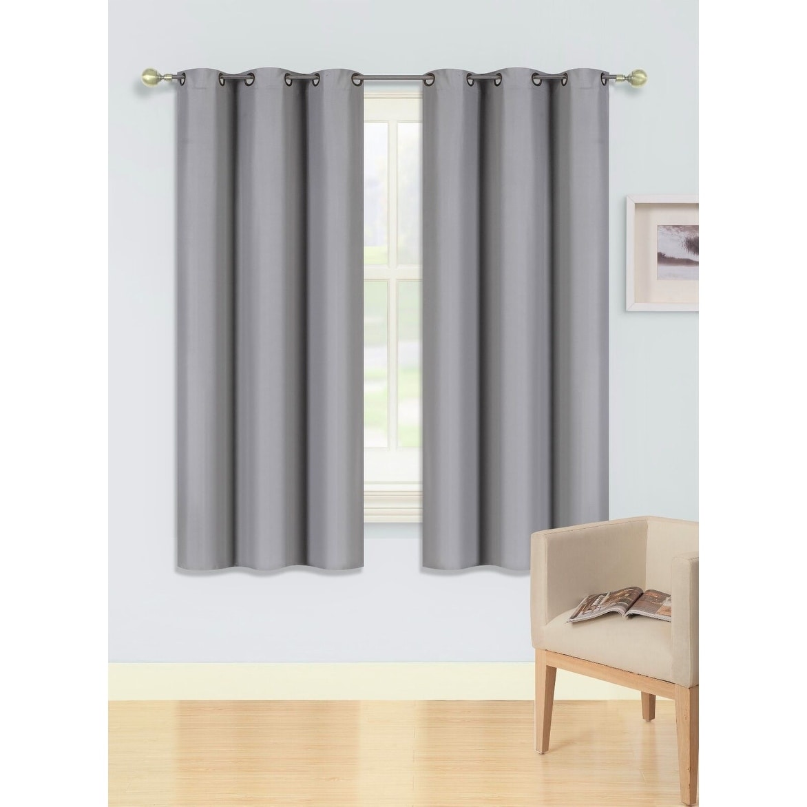 2 Pcs 63 Inch Heavy Insulated Blackout Curtain Panels