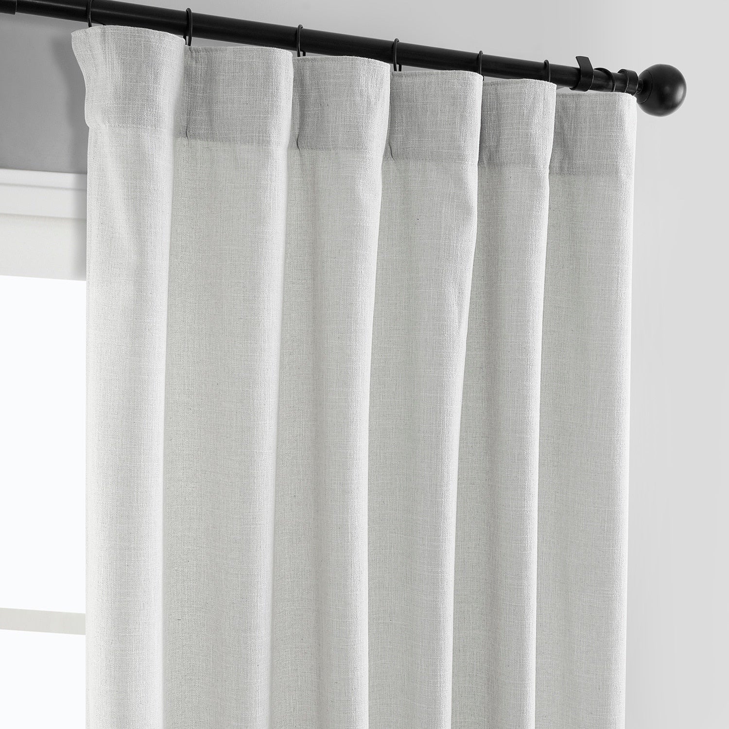 Exclusive Fabrics Simply Faux Linen Curtains - 2 Panels - Light Filtering Window Curtains