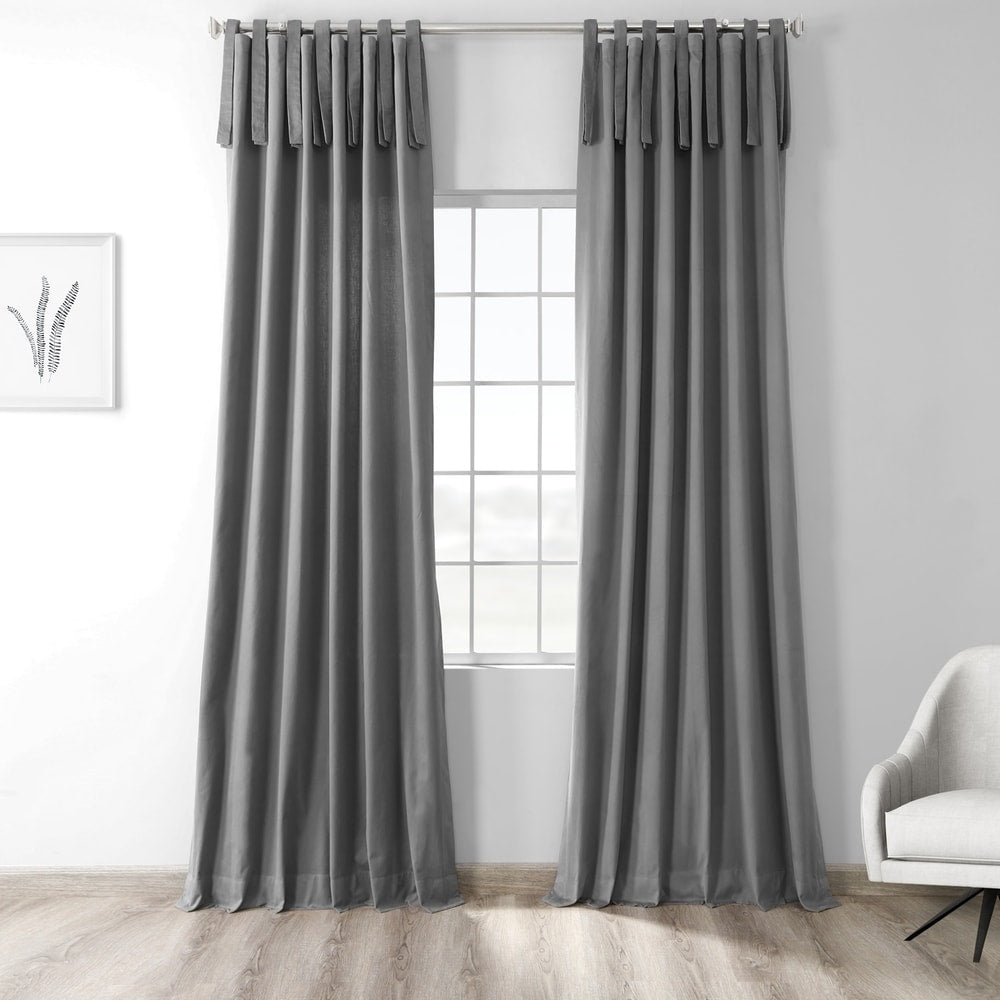 Exclusive Fabrics Solid Cotton Tie-Top Curtain (1 Panel)