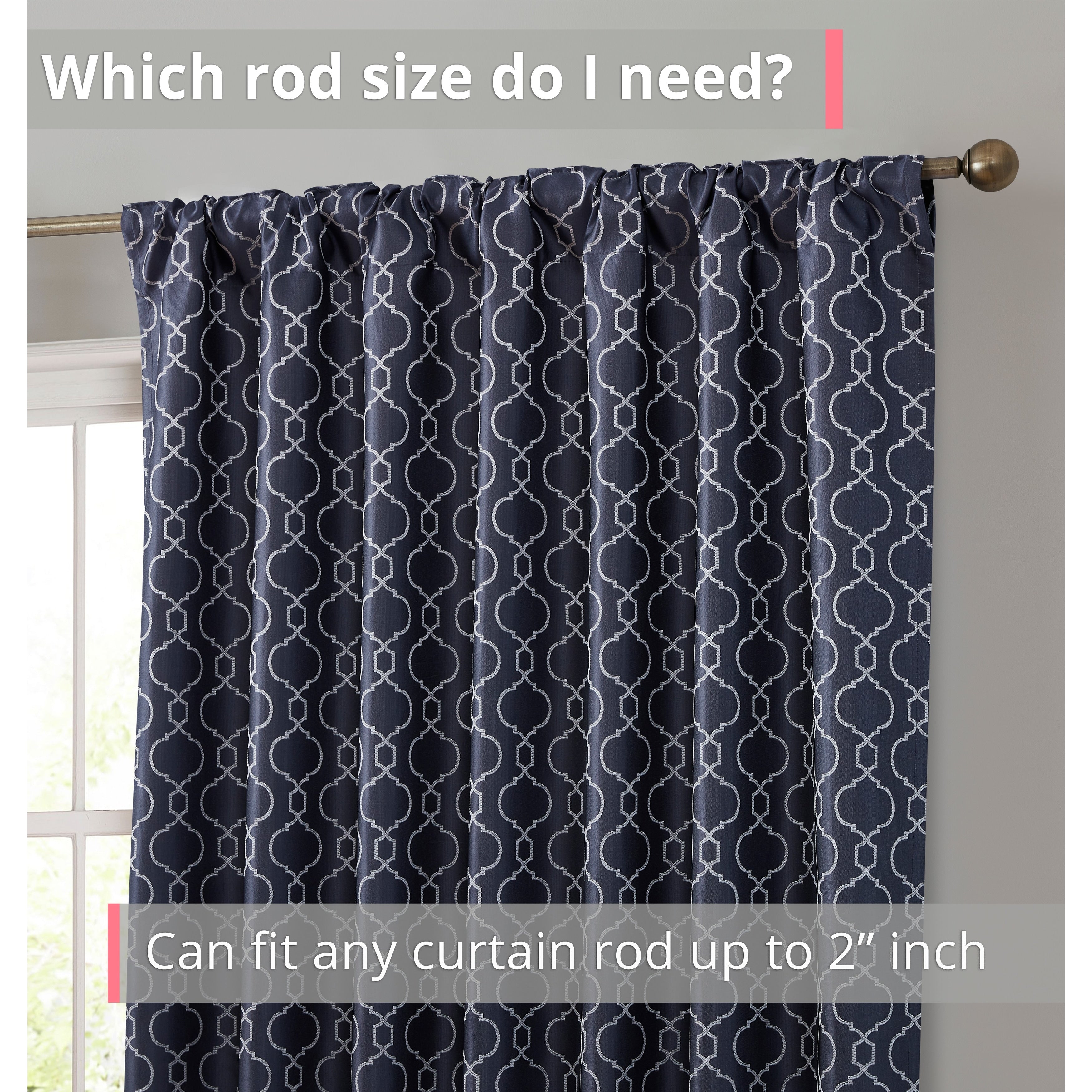 HLC.me Franklin Moroccan 100% Complete Blackout Thermal Insulated Energy Savings Back Tab Rod Pocket Curtain, 2 Panels