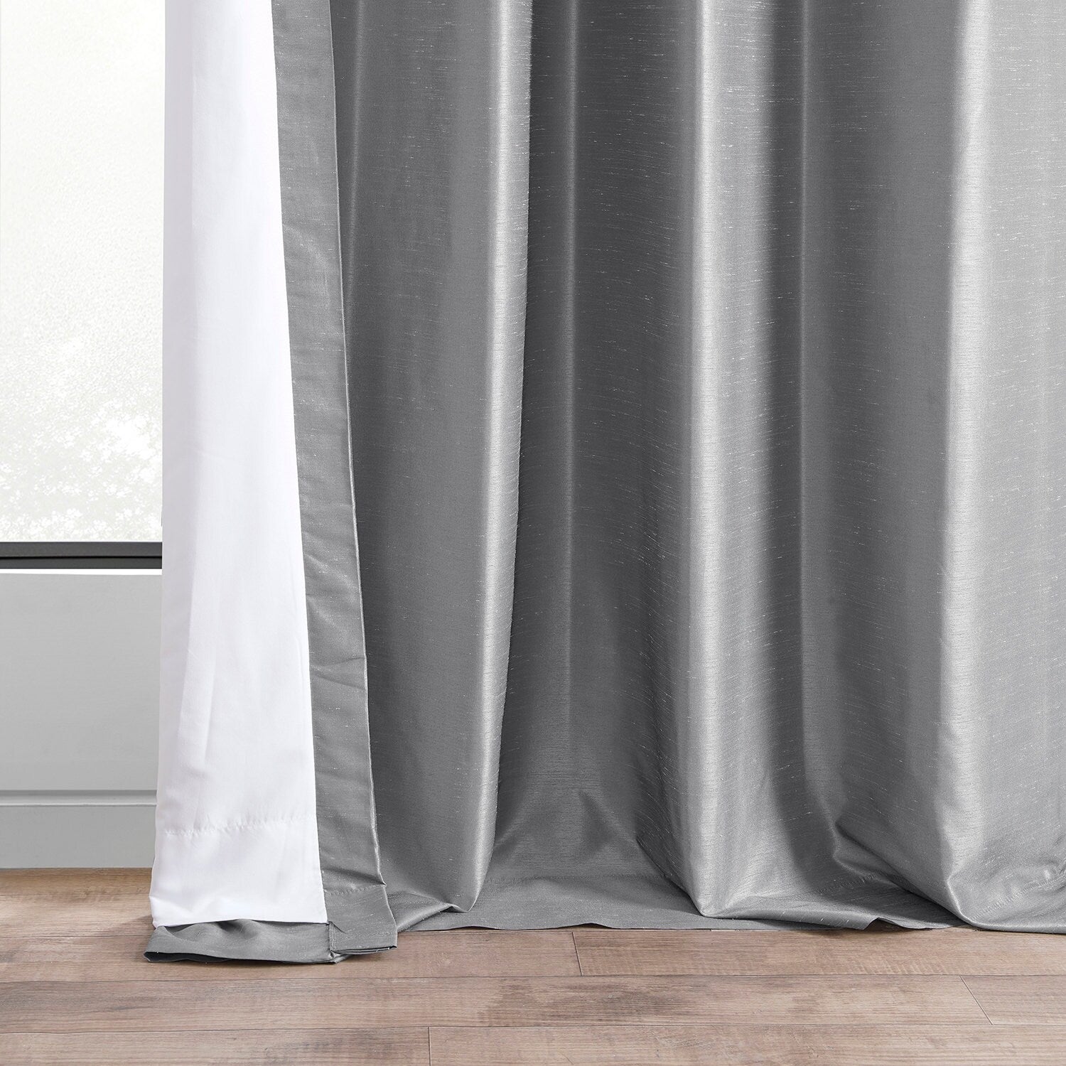 Exclusive Fabric Ruched Textured Faux Dupioni Silk Curtain (1 Panel)