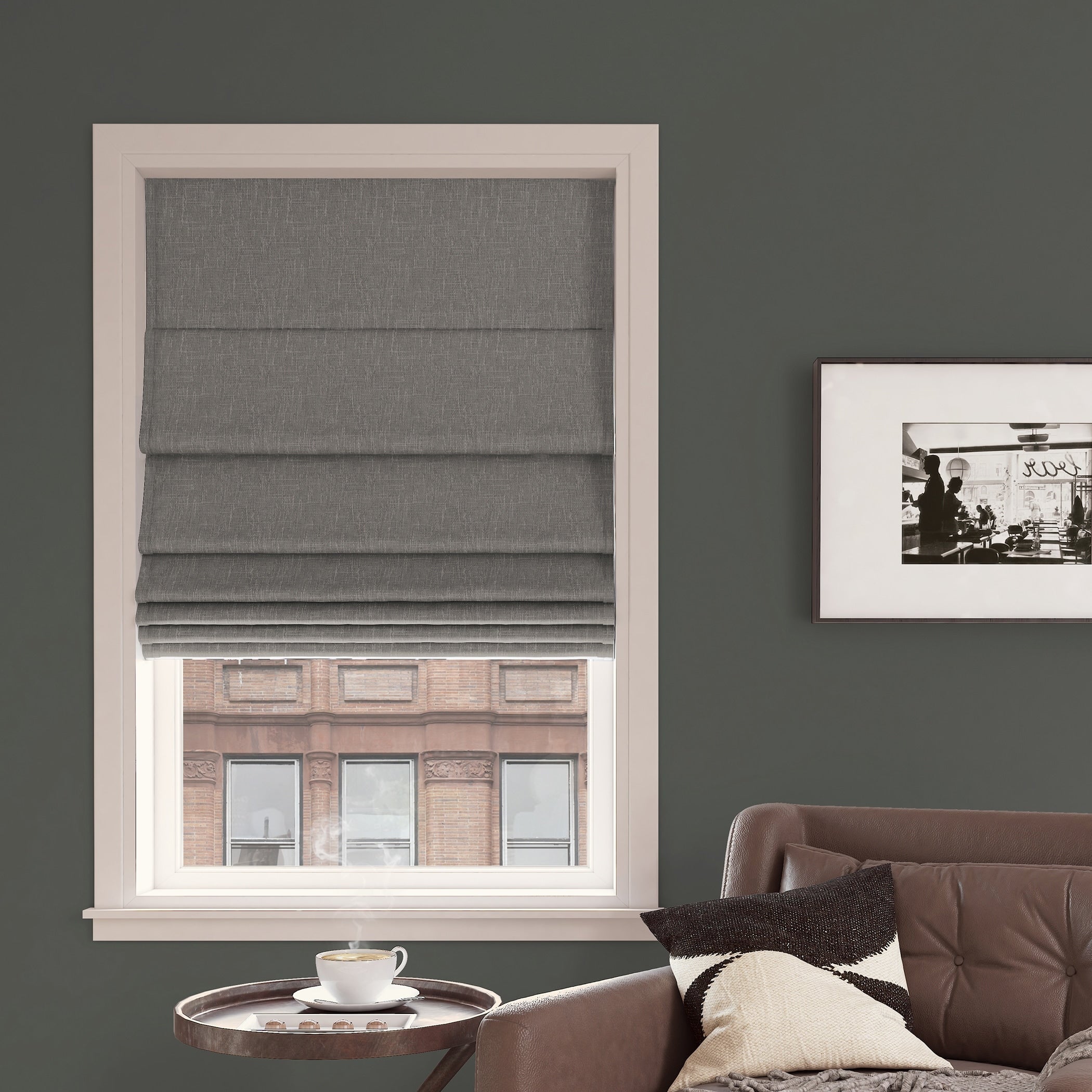 Sun Zero Pryer Textured Total Blackout Cordless Roman Shade