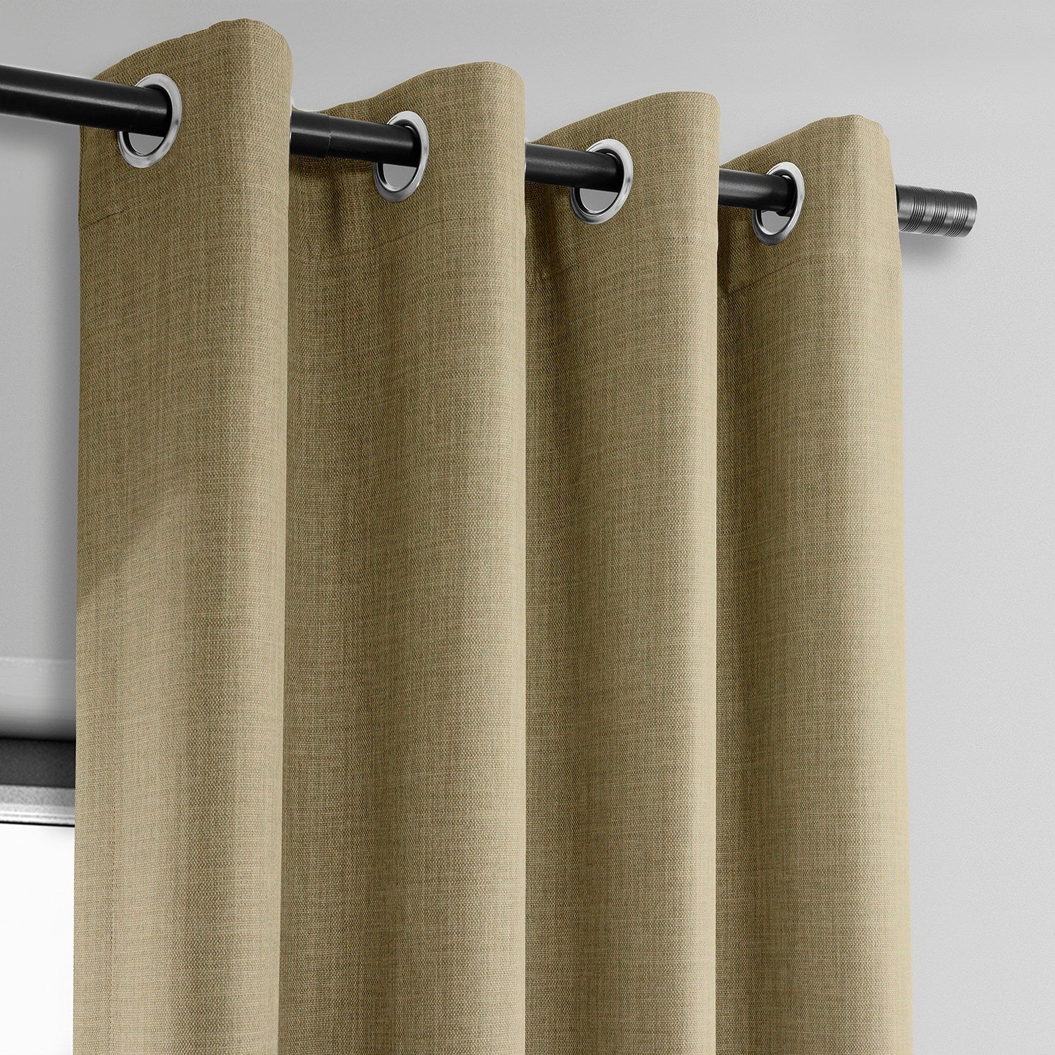 Exclusive Fabrics Faux Linen Grommet Room Darkening Curtain (1 Panel)