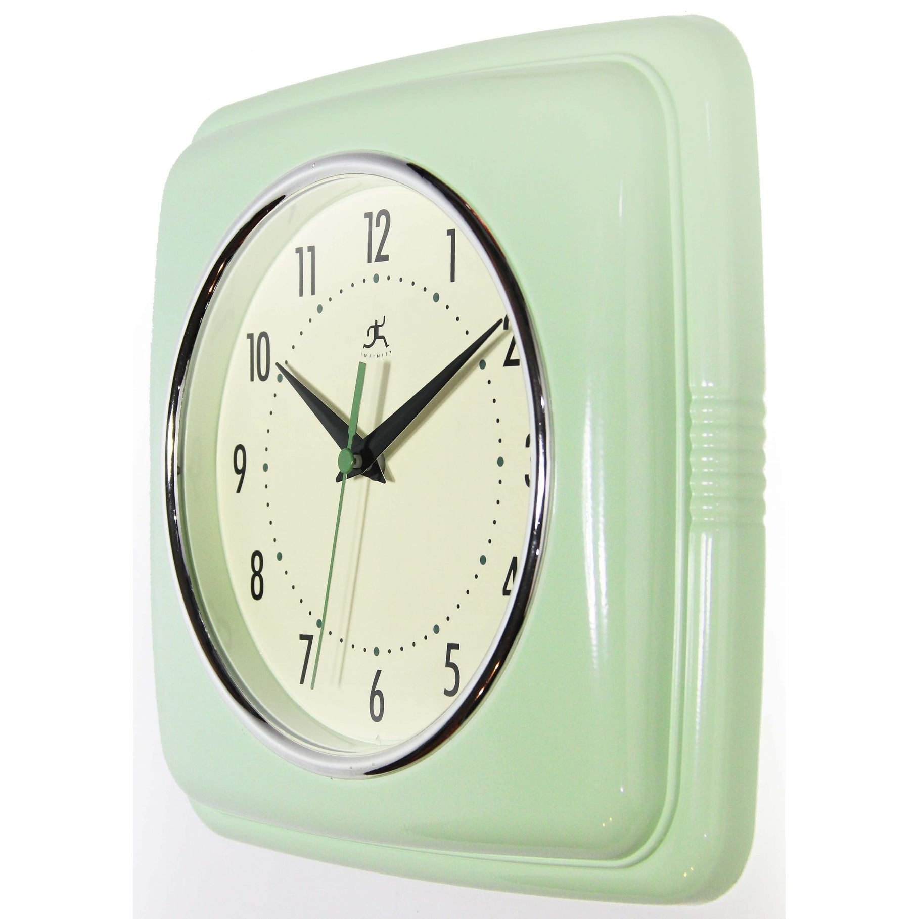 Infinity Instruments Retro 9.25-inch Square Wall Clock - 9.25 x 1.875 x 9.5