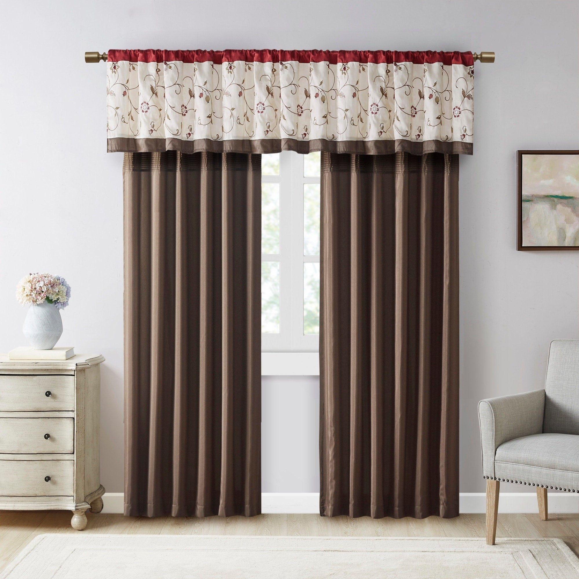 Madison Park Belle Embroidered Window Curtain Panel