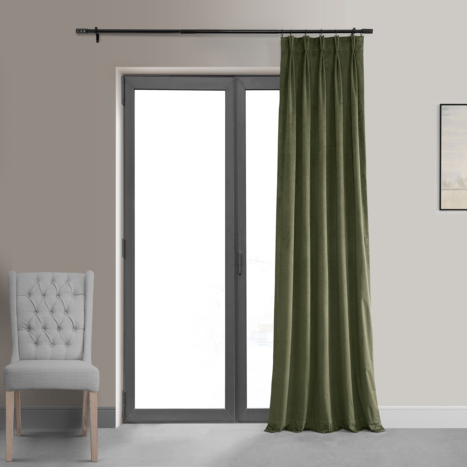 Exclusive Fabrics Signature Pleated Blackout Velvet Curtain (1 Panel)