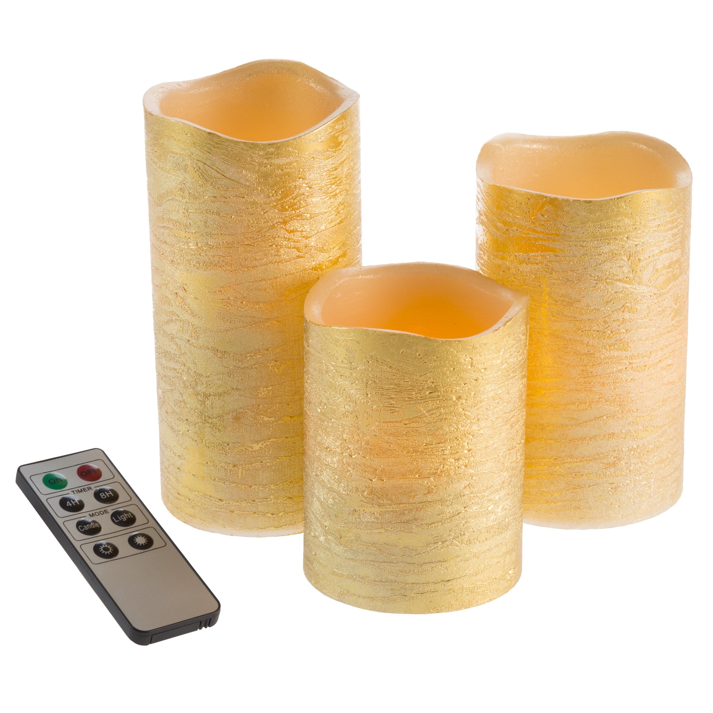 Lavish Home Set of 3 LED Flameless Candle with Remote