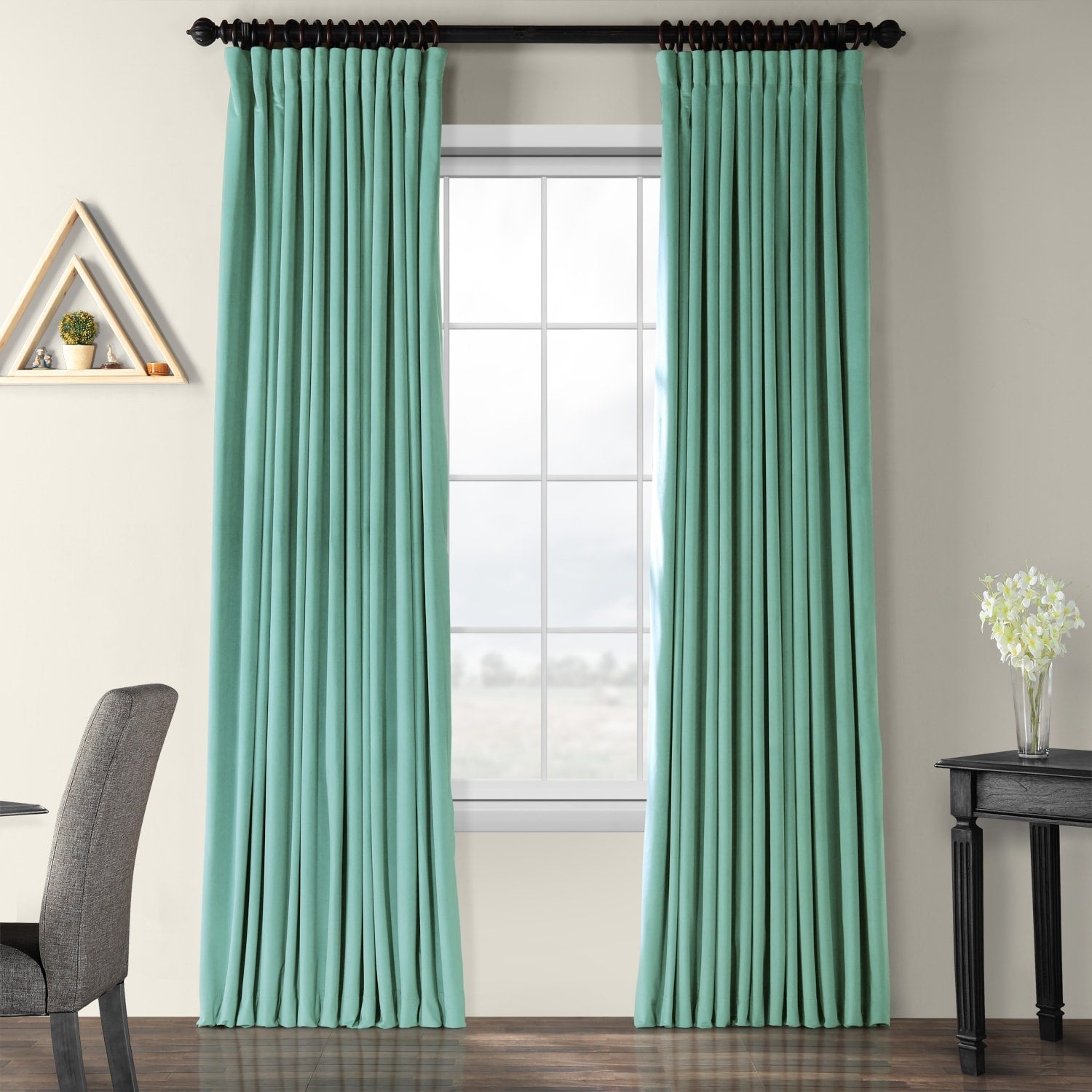 Exclusive Fabrics Signature Extra Wide Blackout Velvet Curtains (1 Panel) - Luxurious Blackout Drapes