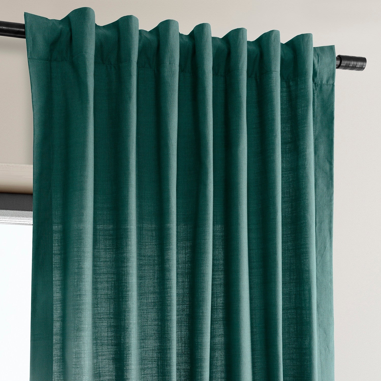 Exclusive Fabrics Dune Textured Solid Cotton Curtain Pair (2 Panels)