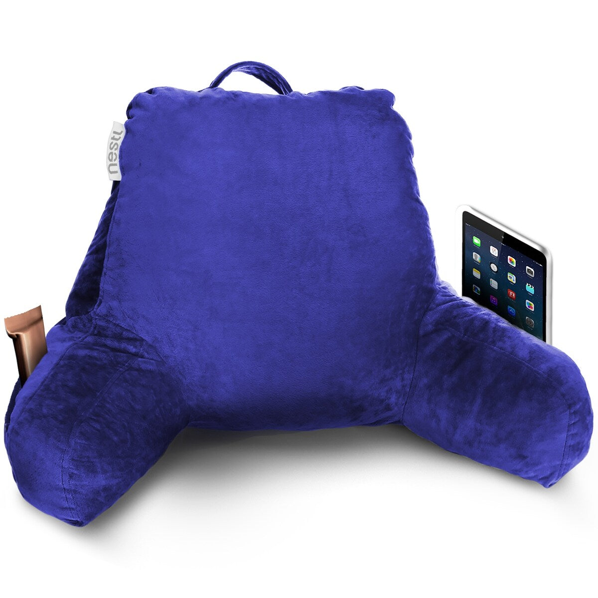 Nestl Memory Foam Reading Pillow with Backrest, Arms and Pockets