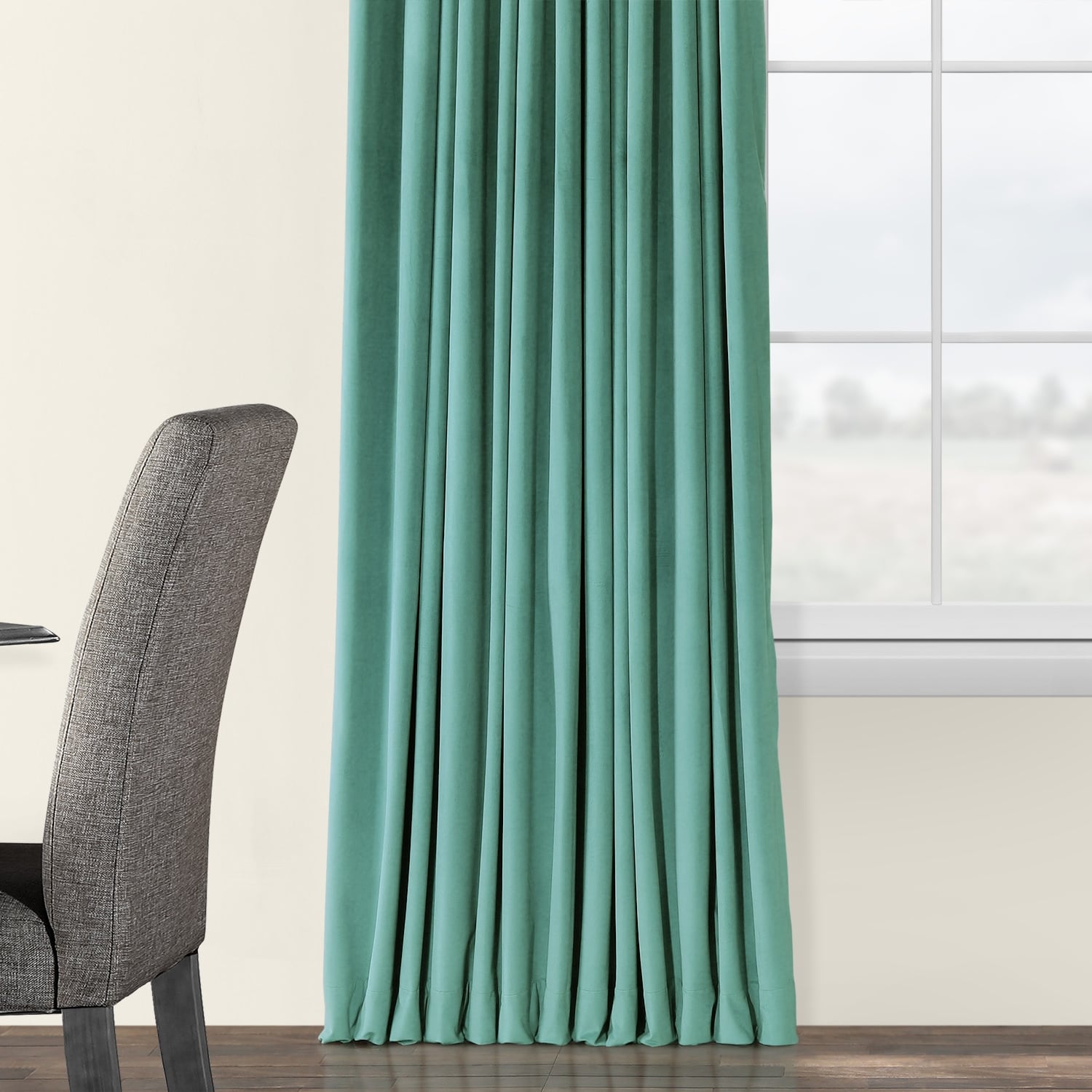 Exclusive Fabrics Signature Extra Wide Blackout Velvet Curtains (1 Panel) - Luxurious Blackout Drapes