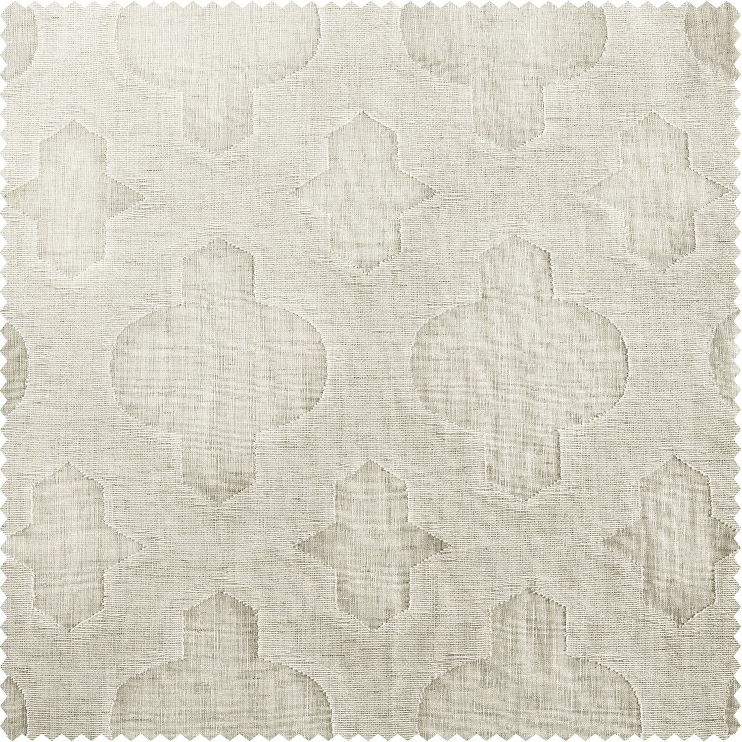 Exclusive Fabrics Calais Tile Patterned Faux Linen Sheer Curtain