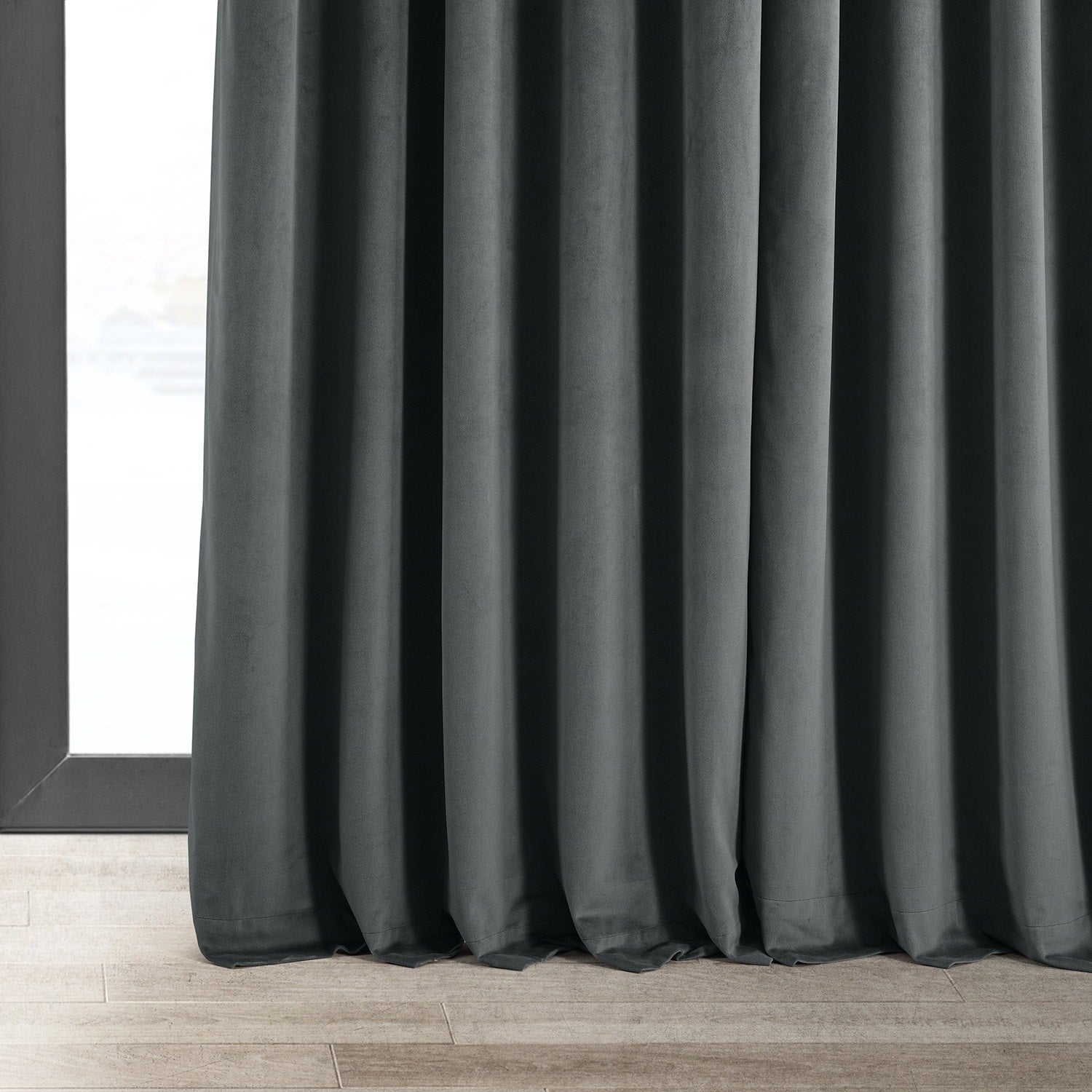 Exclusive Fabrics Signature Extra Wide Blackout Velvet Curtains (1 Panel) - Luxurious Blackout Drapes