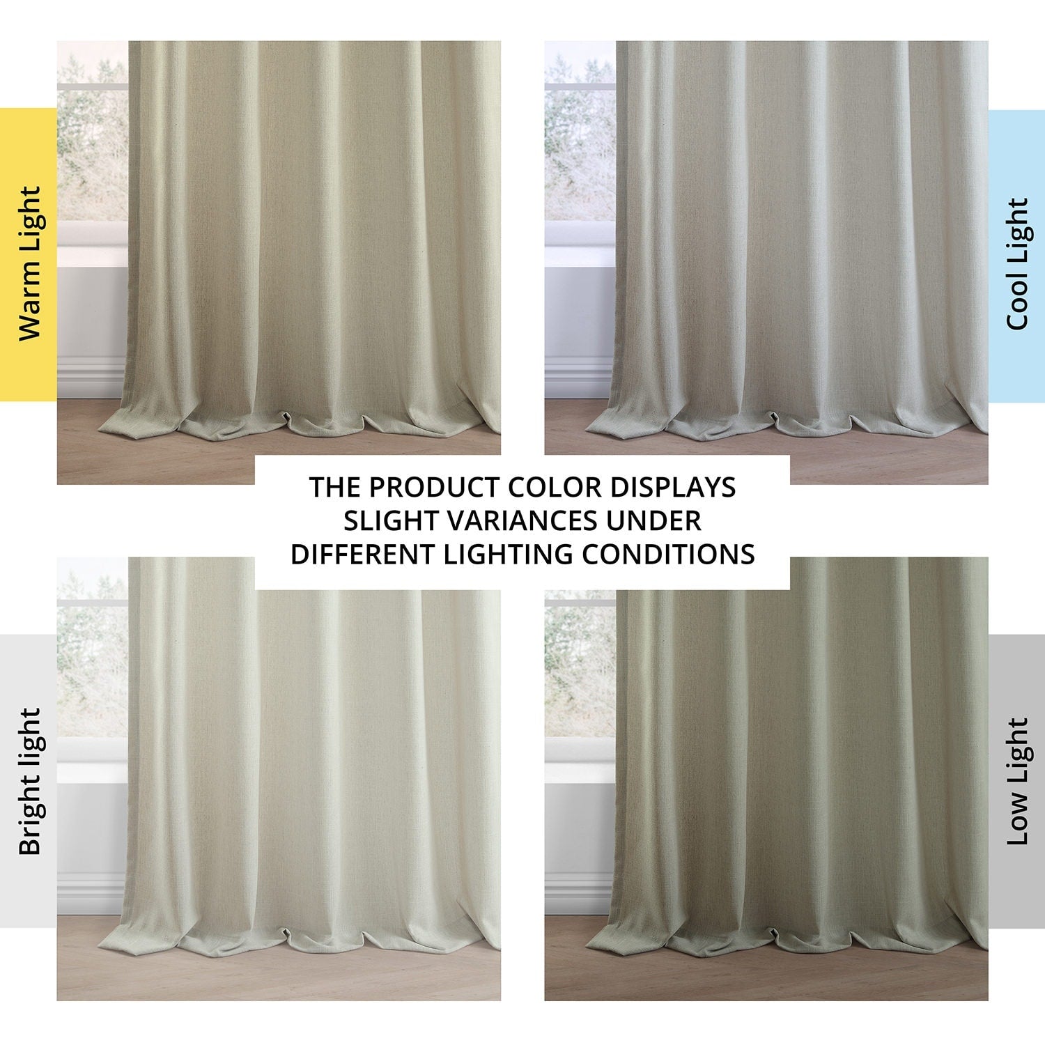 Exclusive Fabrics Simply Faux Linen Curtains - 2 Panels - Light Filtering Window Curtains