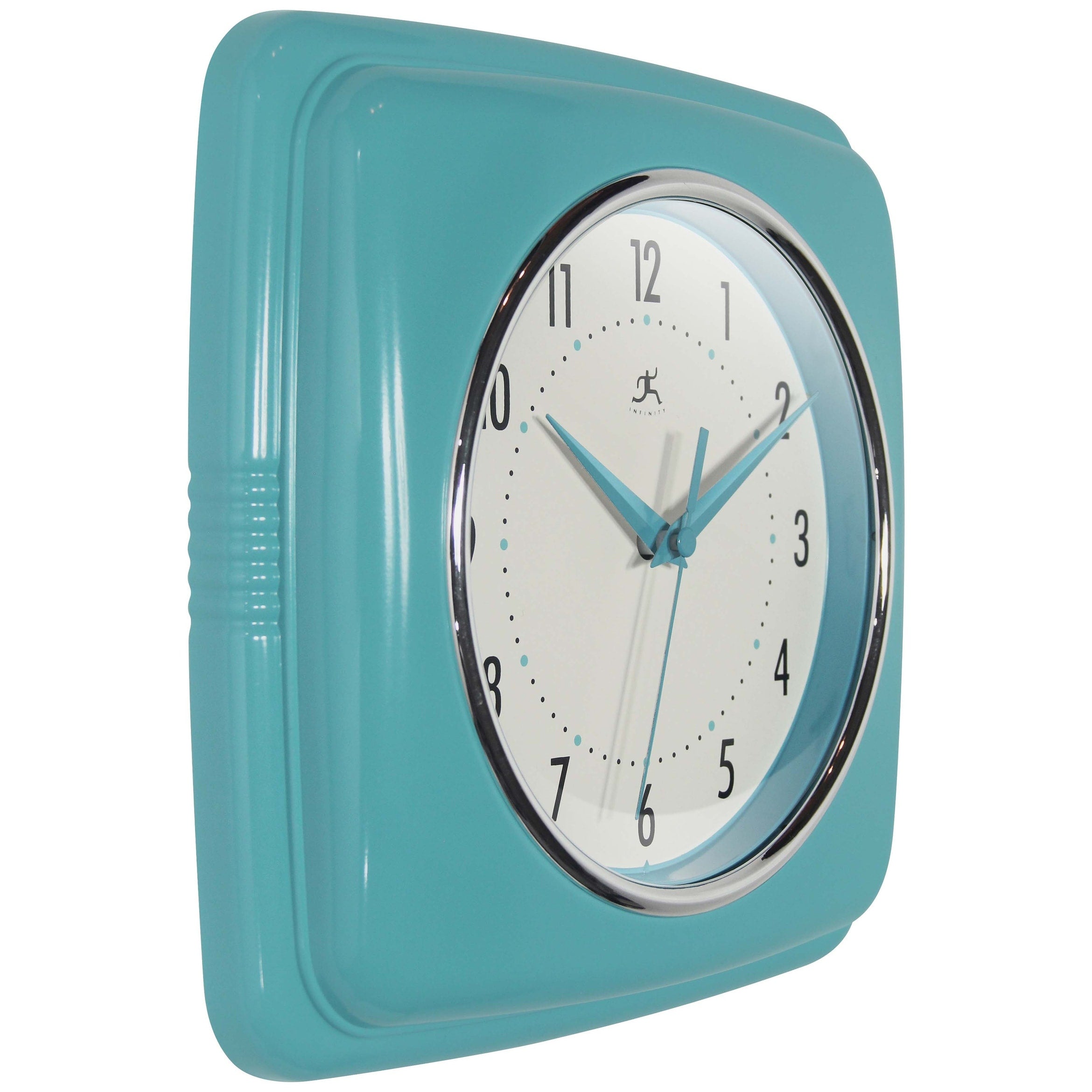 Infinity Instruments Retro 9.25-inch Square Wall Clock - 9.25 x 1.875 x 9.5