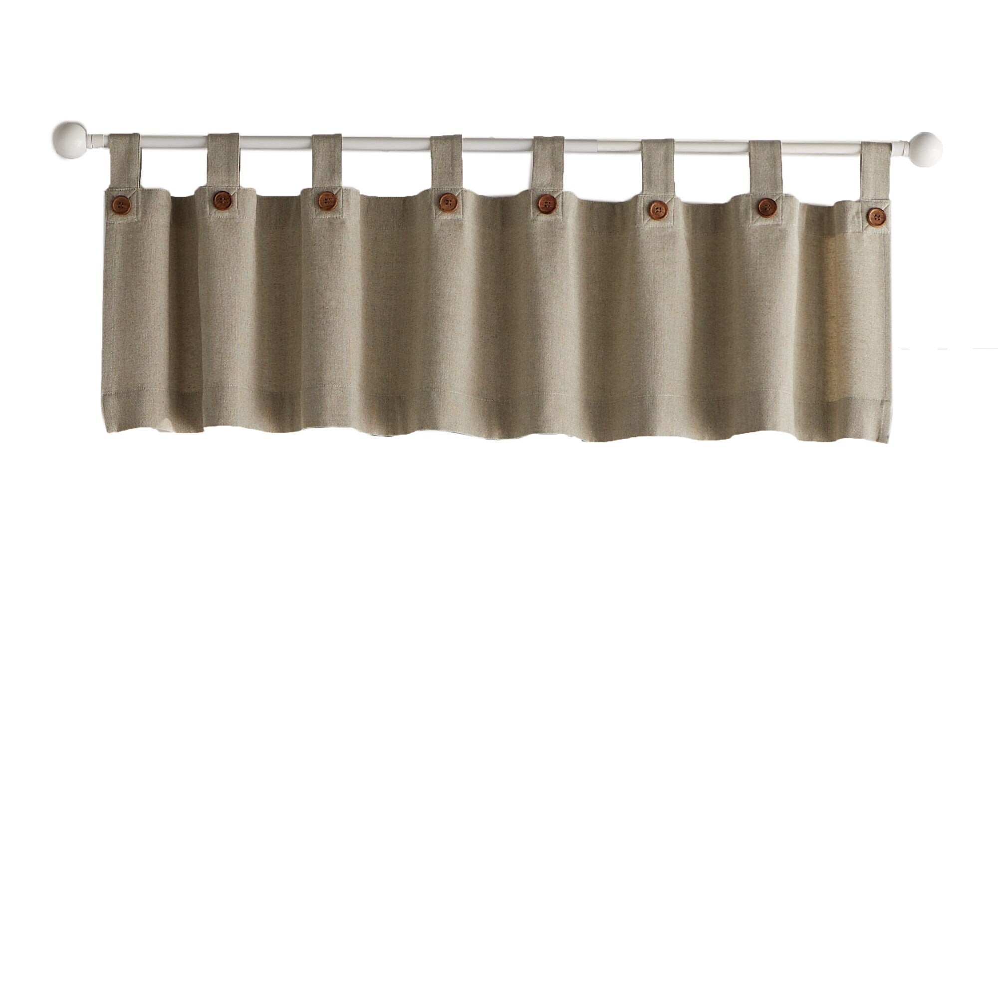 Tucker Solid Button Window Kitchen Curtain Valance